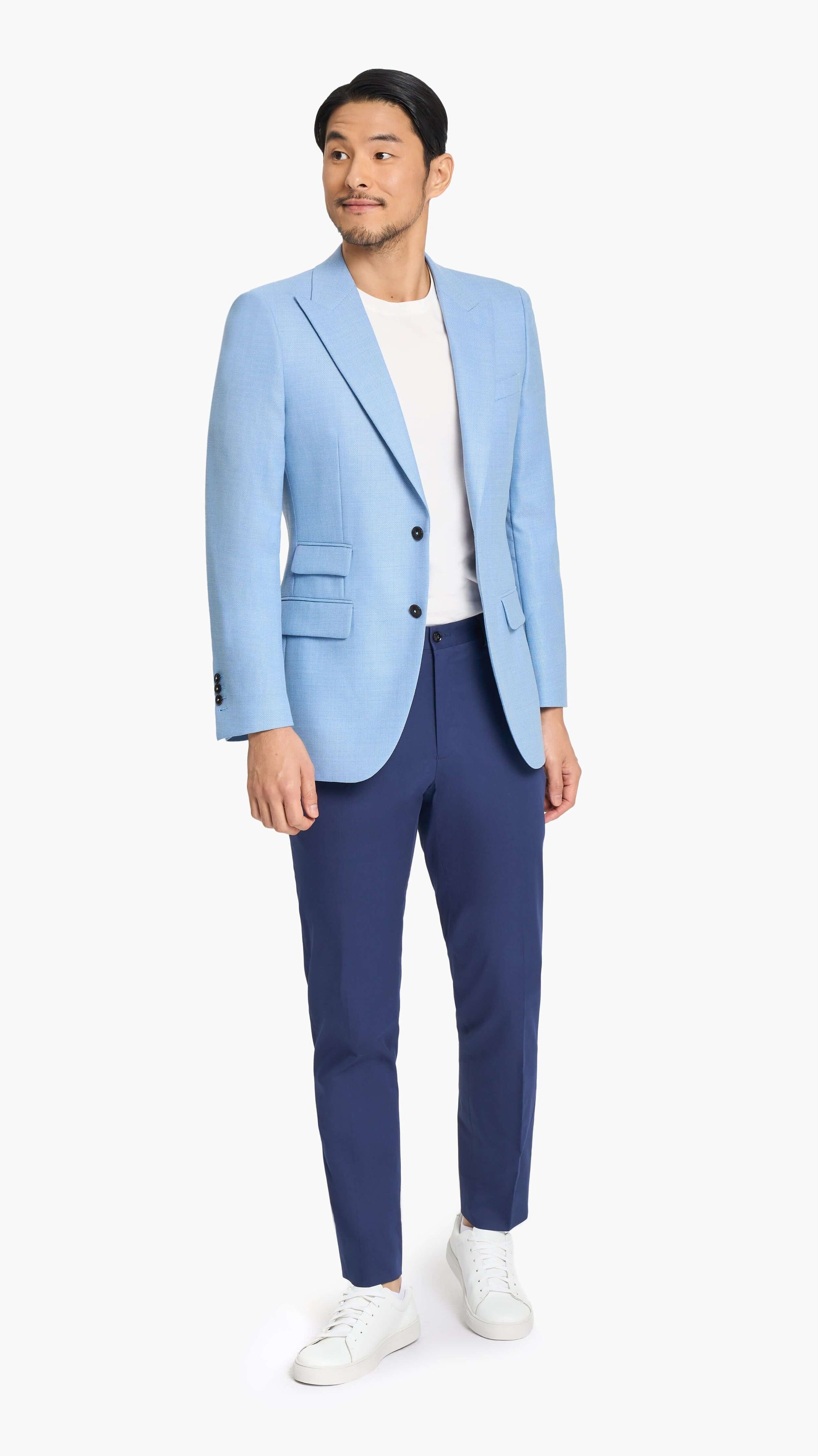 Scabal Sky Blue Hopsack Custom Jacket