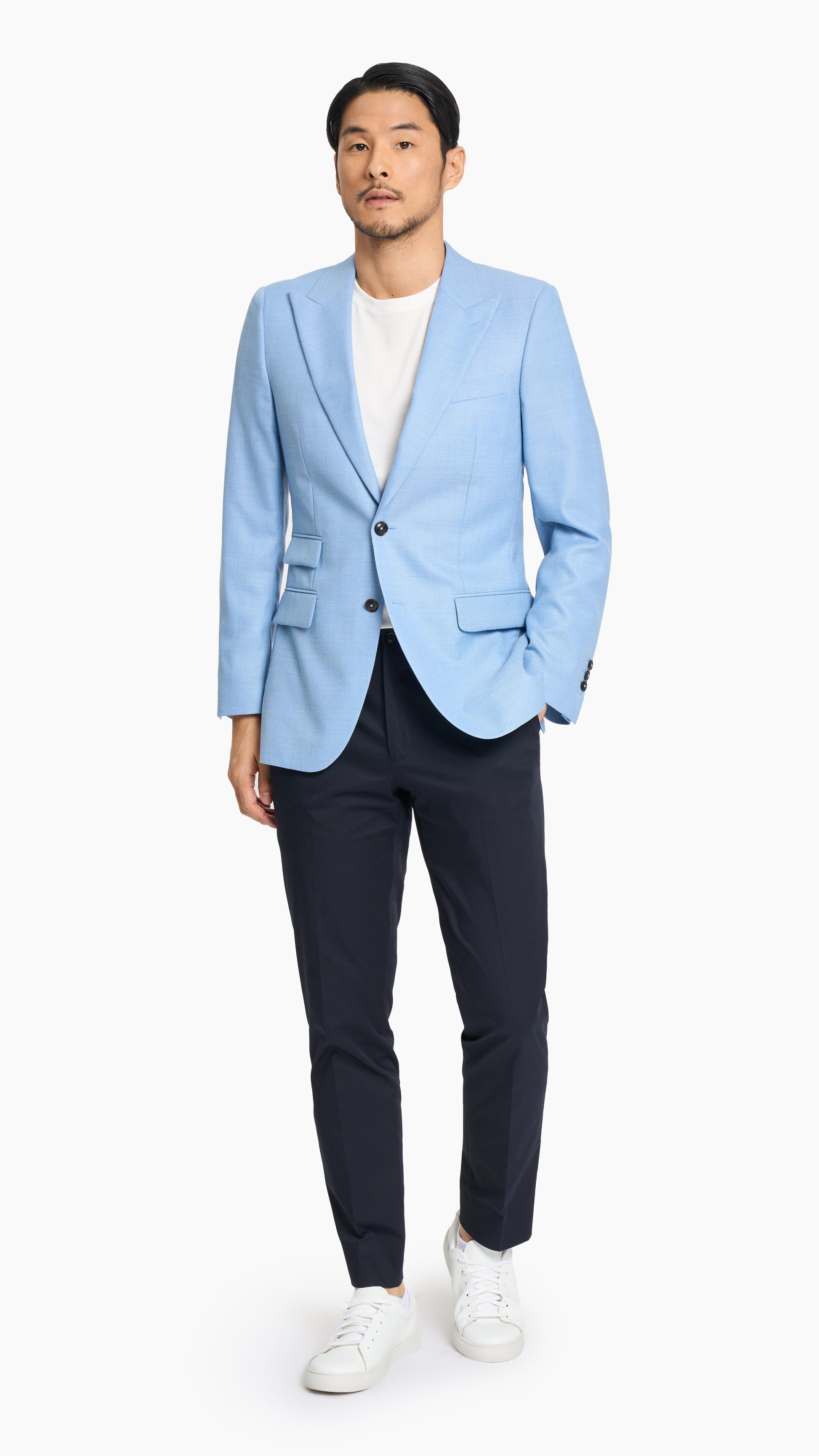 Scabal Sky Blue Hopsack Custom Jacket