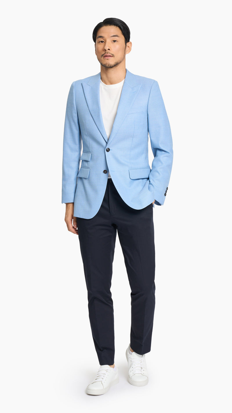 Scabal Sky Blue Hopsack Custom Jacket