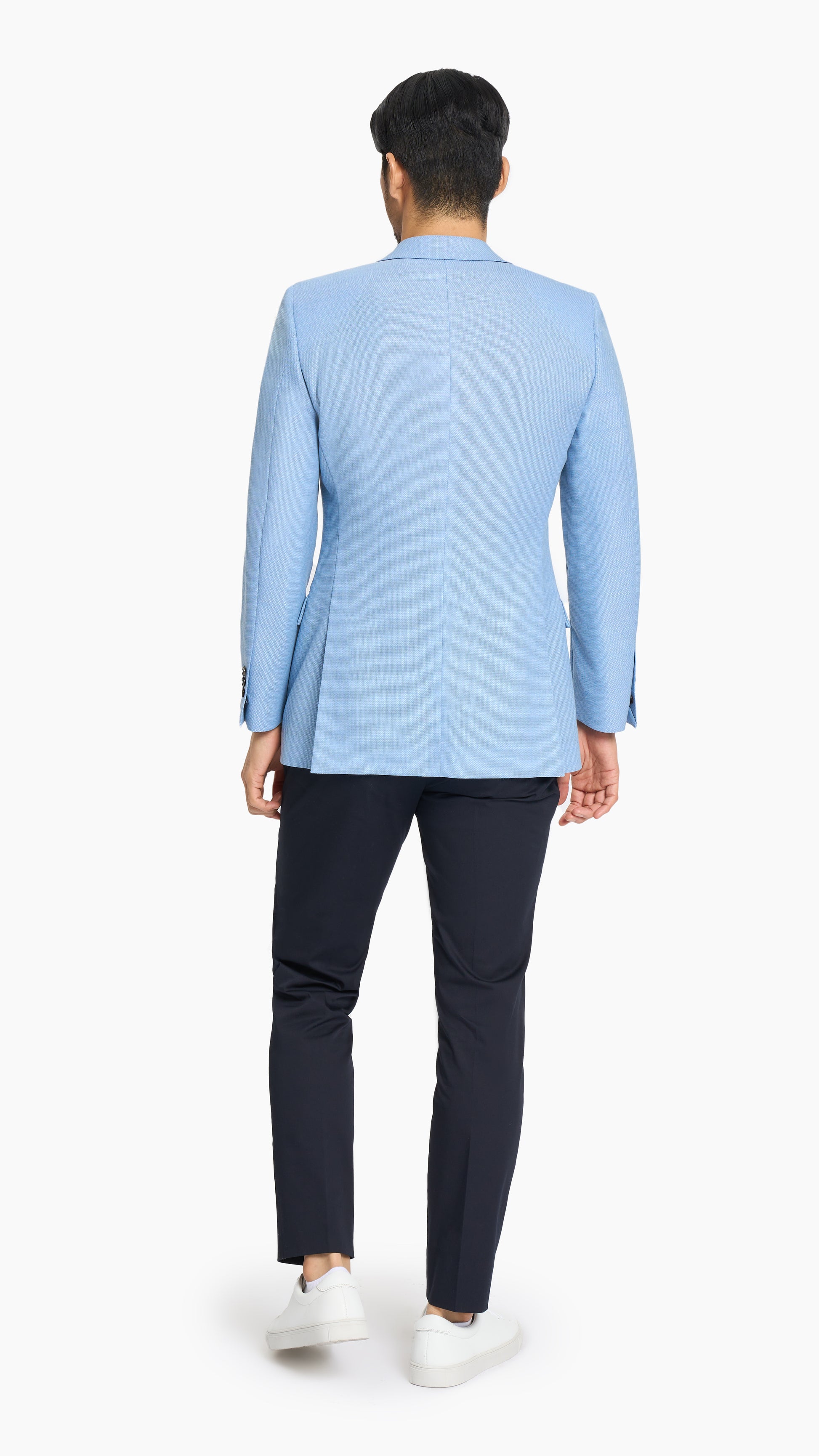 Scabal Sky Blue Hopsack Custom Jacket