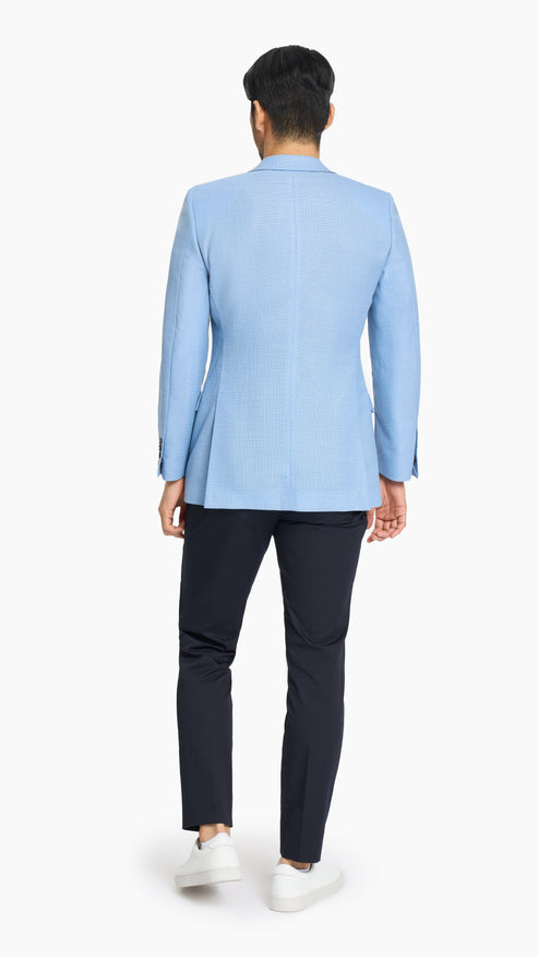 Scabal Sky Blue Hopsack Custom Jacket