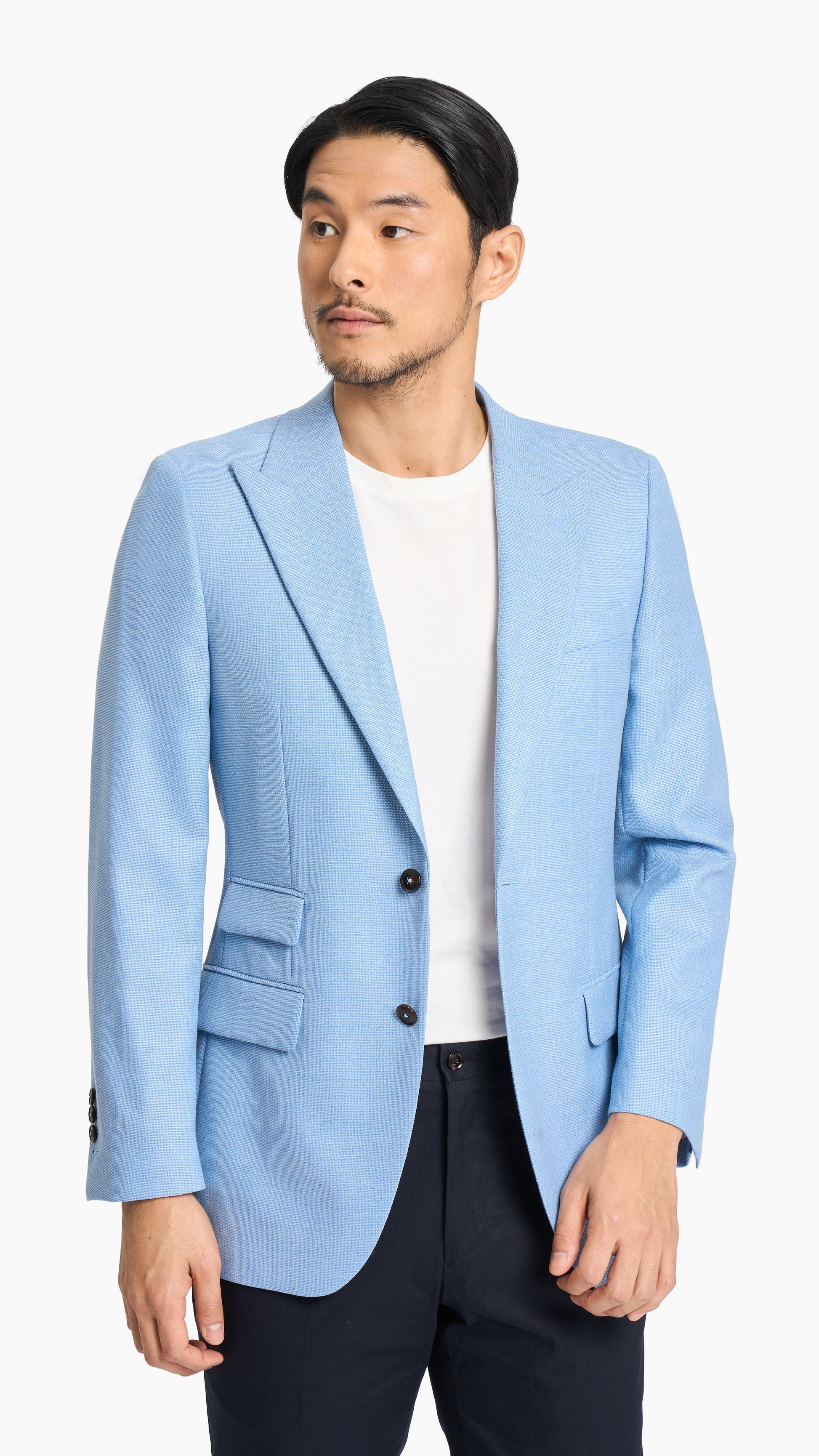 Scabal Sky Blue Hopsack Custom Jacket