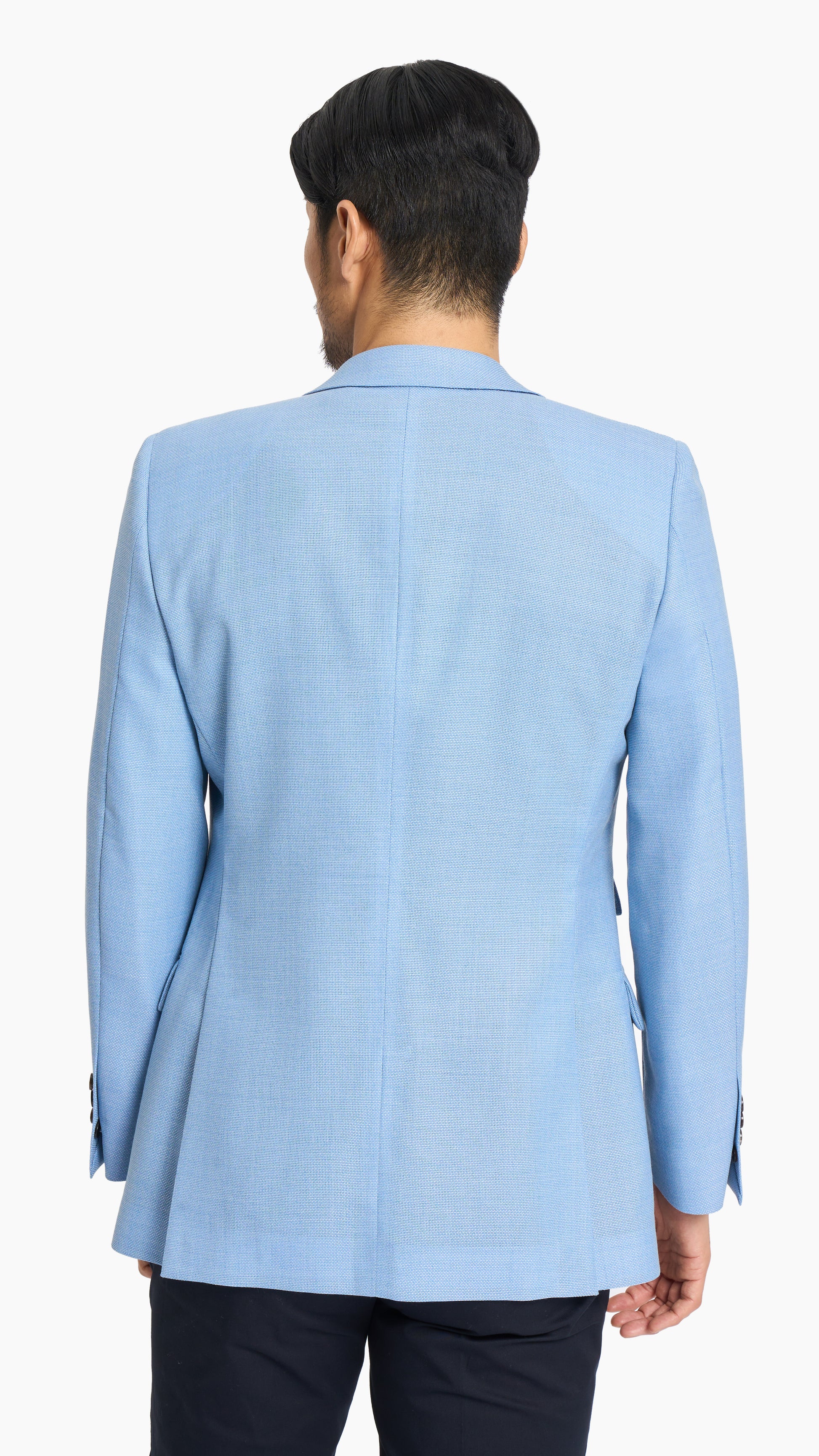 Scabal Sky Blue Hopsack Custom Jacket