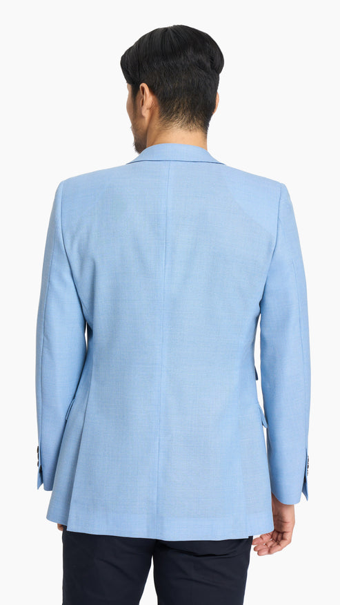 Scabal Sky Blue Hopsack Custom Jacket