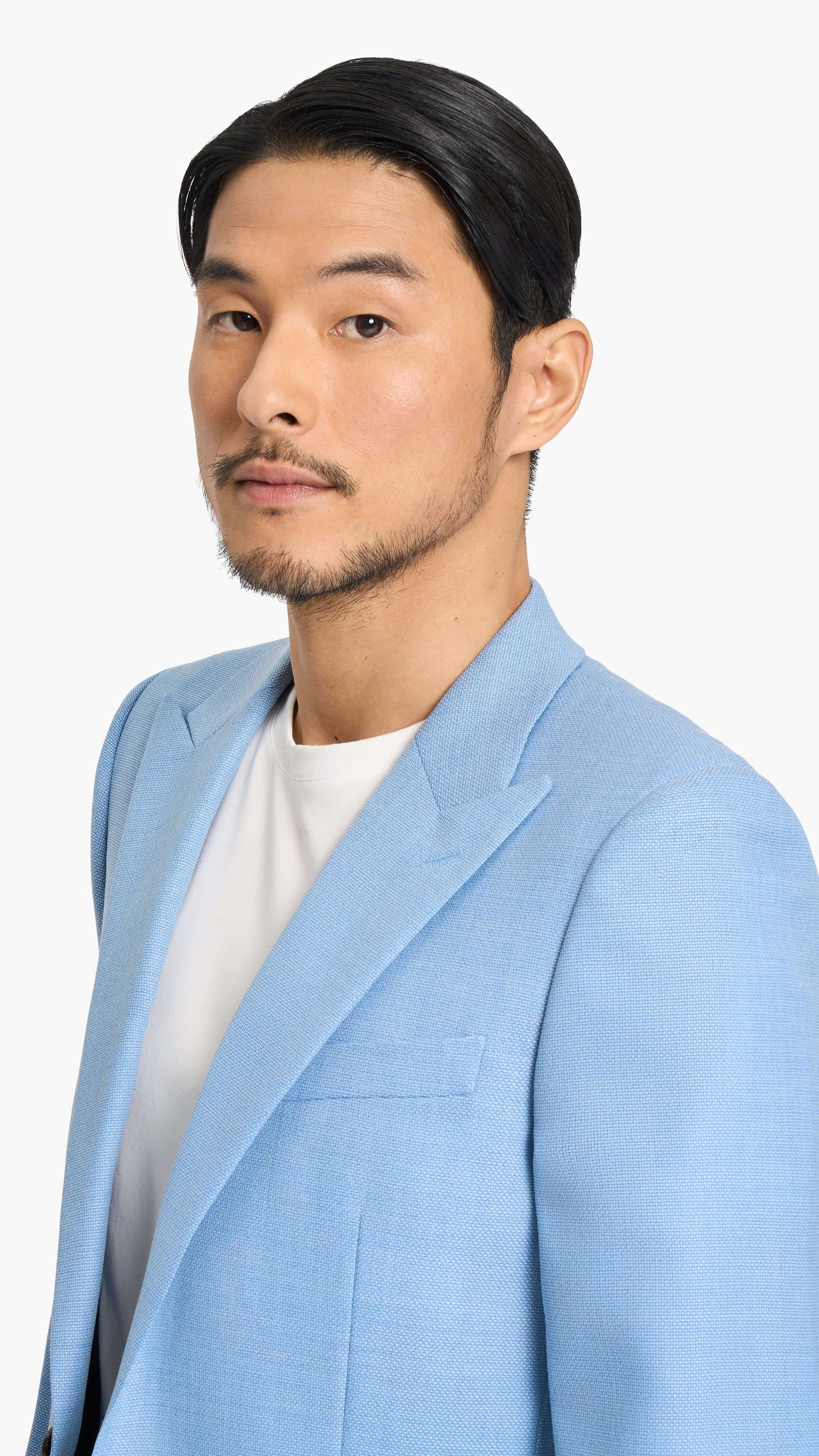 Scabal Sky Blue Hopsack Custom Jacket