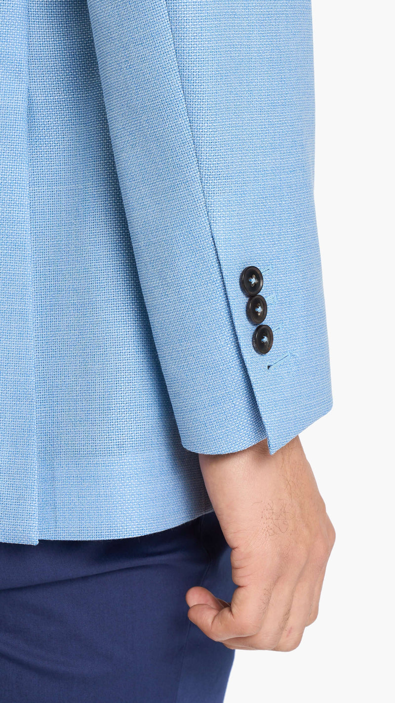 Scabal Sky Blue Hopsack Custom Jacket