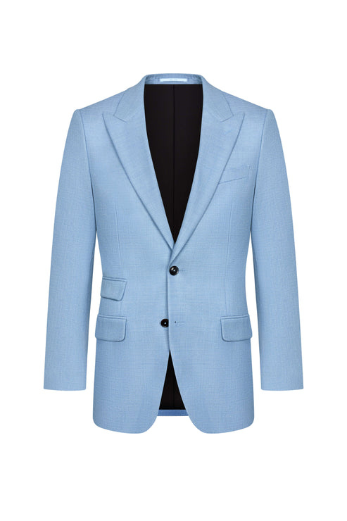Scabal Sky Blue Hopsack Custom Jacket