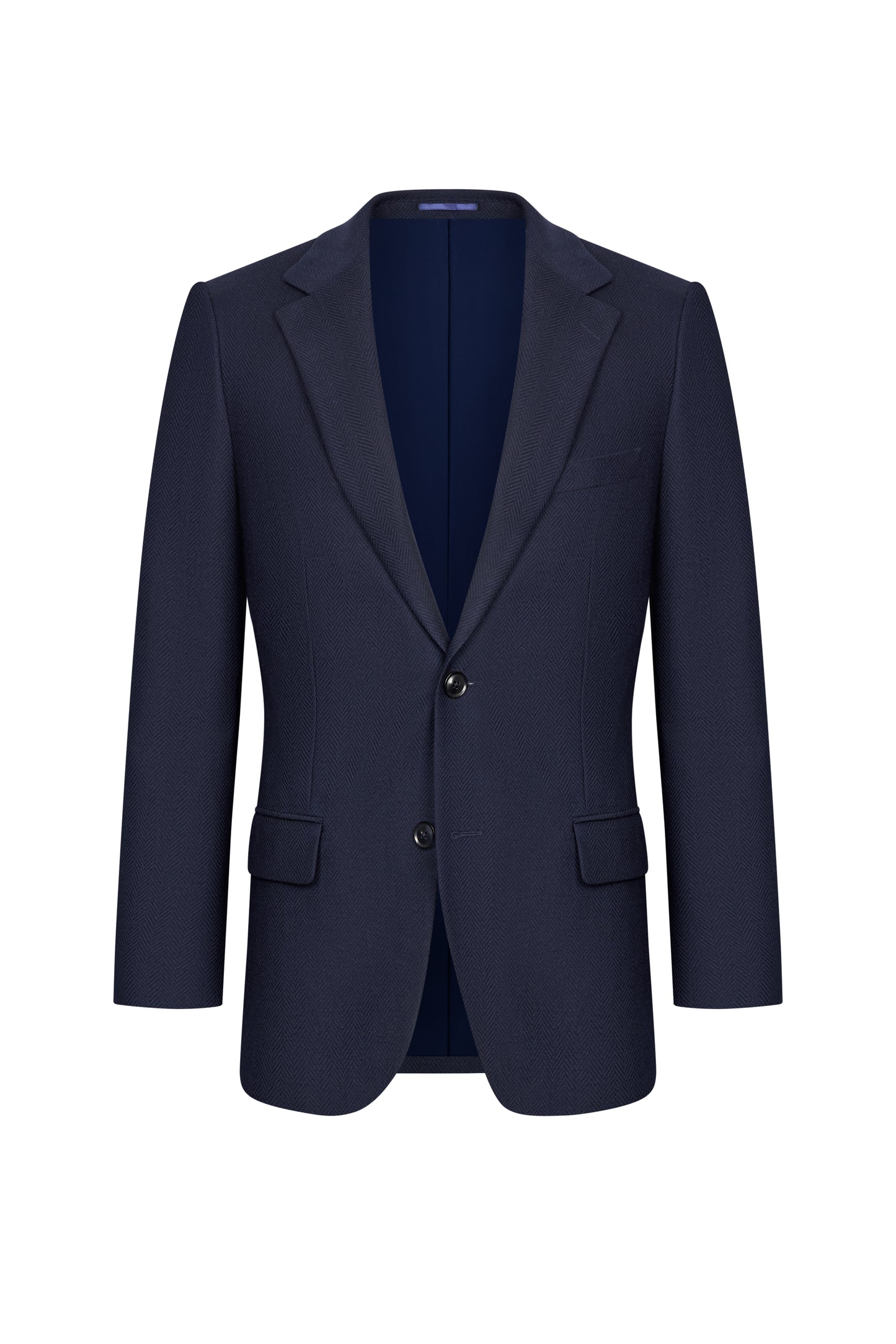 Midnight Blue Herringbone Custom Jacket