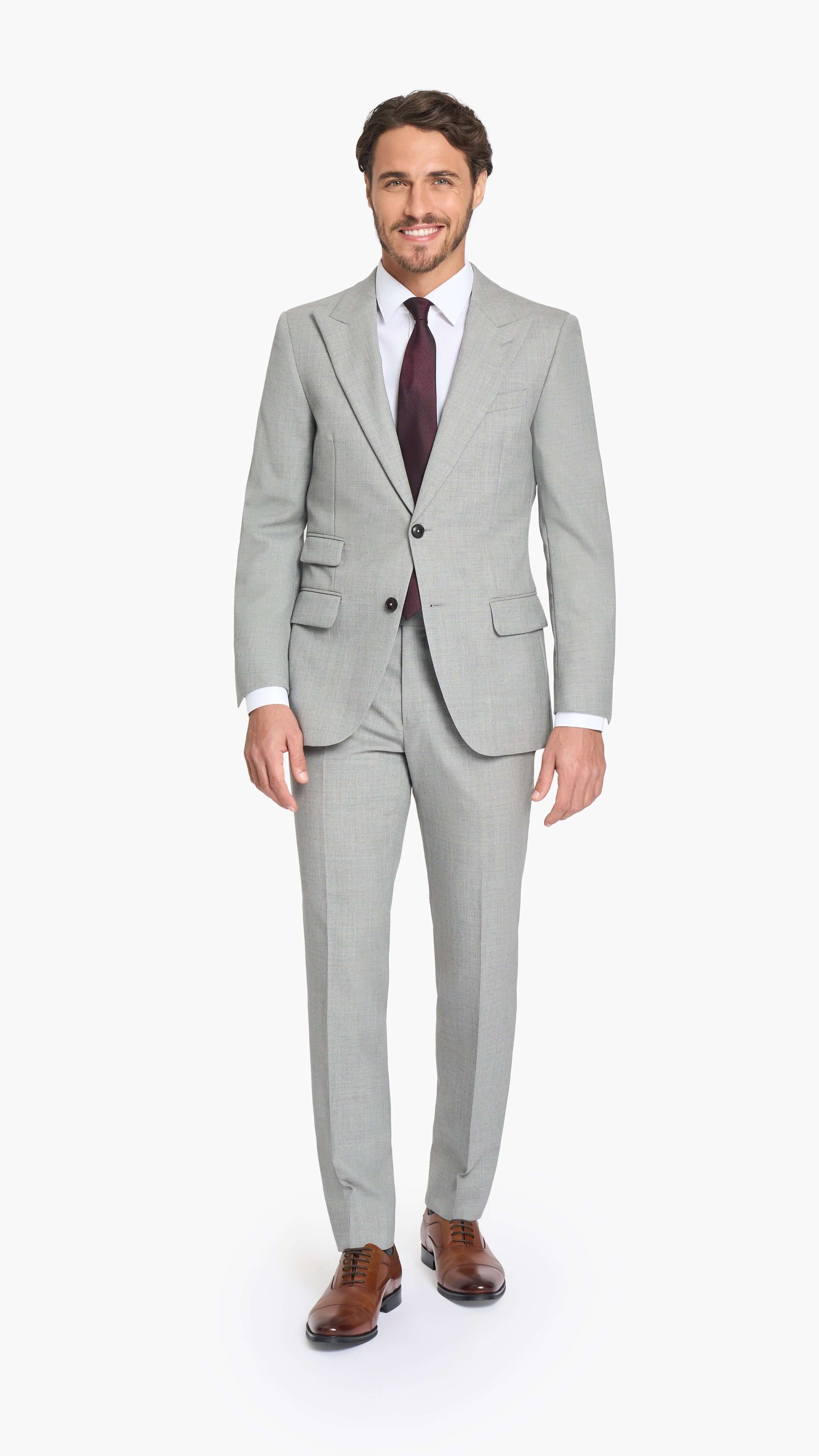 Holland & Sherry Light Grey Hopsack Custom Suit