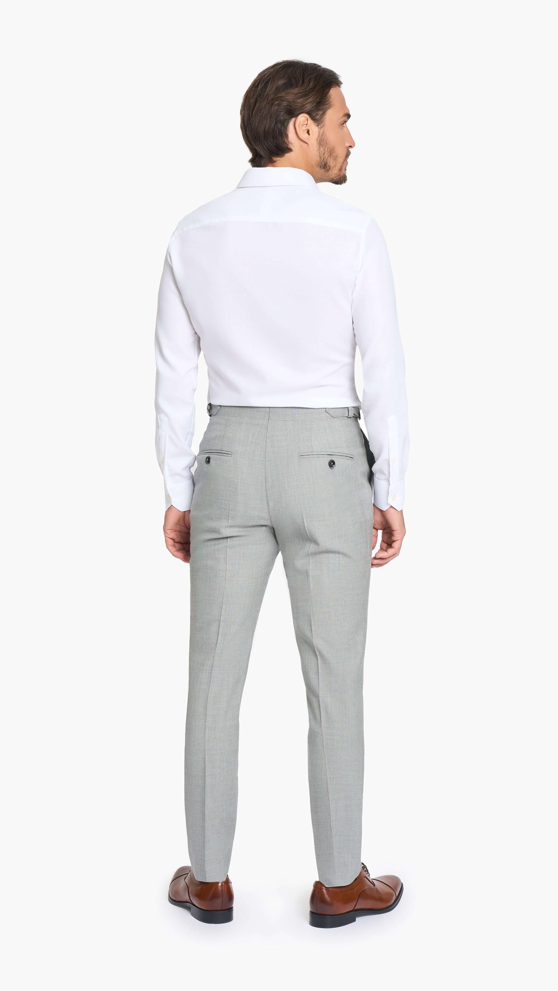 Holland & Sherry Light Grey Hopsack Custom Suit