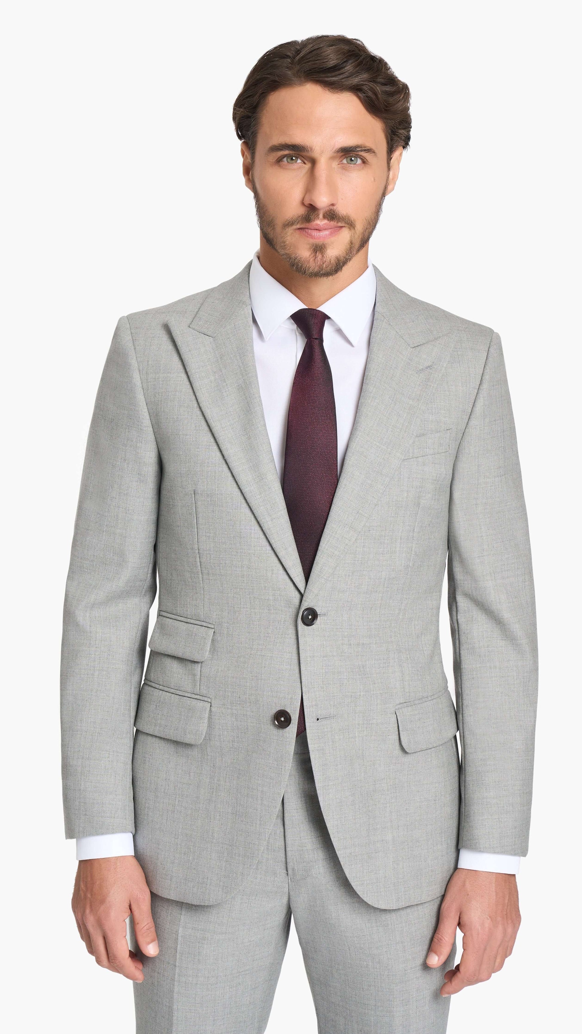 Holland & Sherry Light Grey Hopsack Custom Suit