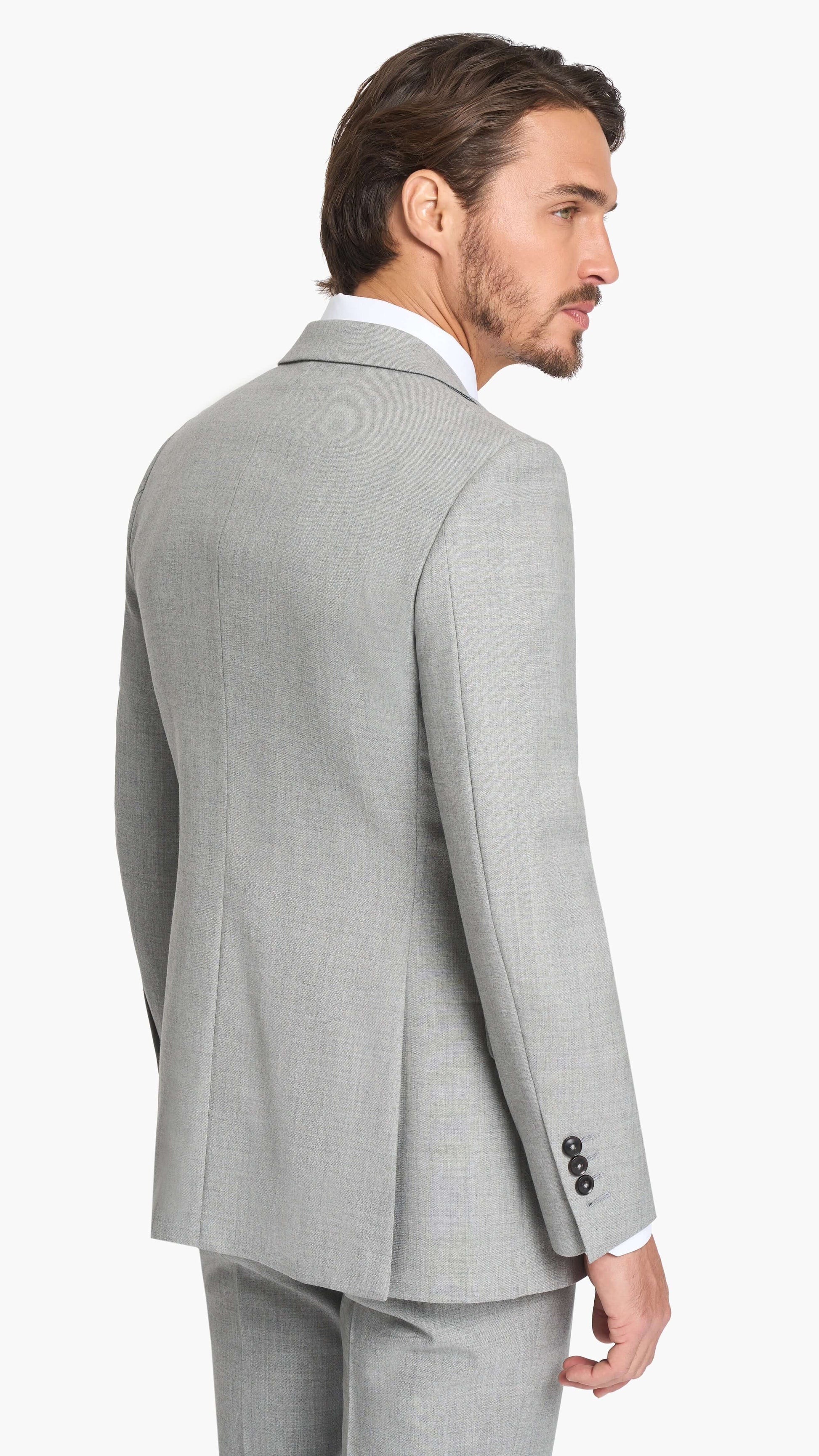Holland & Sherry Light Grey Hopsack Custom Suit