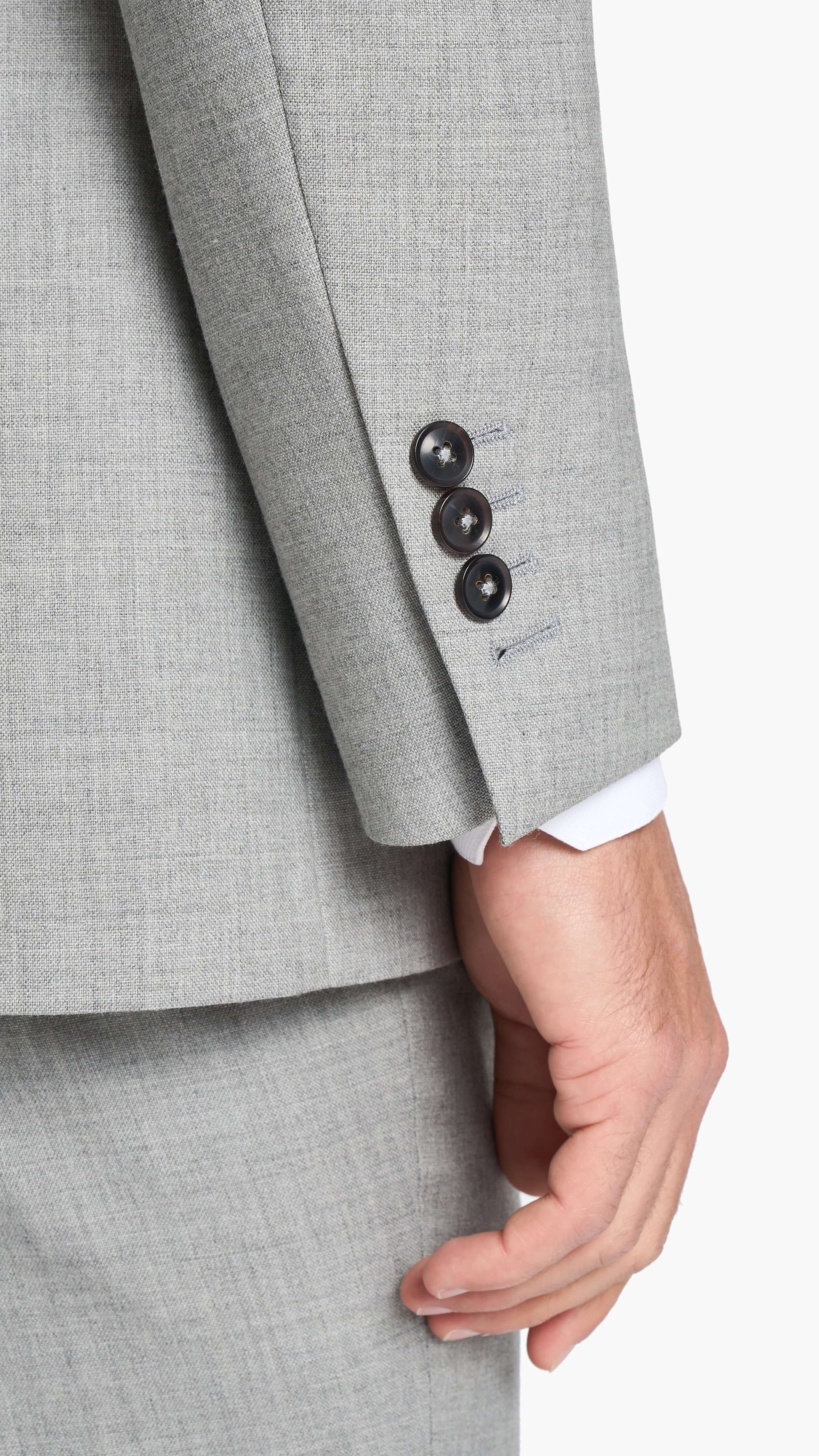 Holland & Sherry Light Grey Hopsack Custom Suit