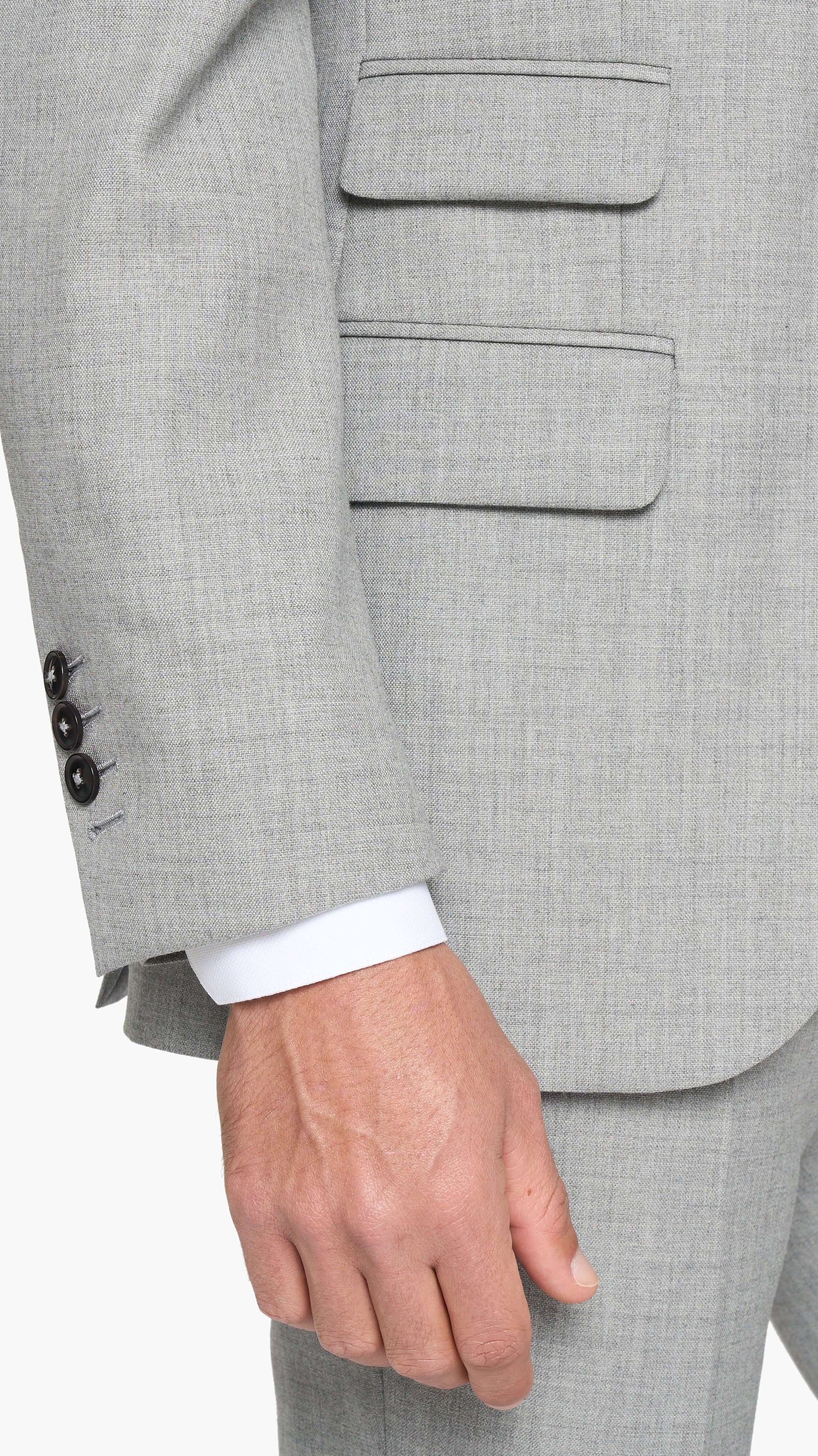 Holland & Sherry Light Grey Hopsack Custom Suit