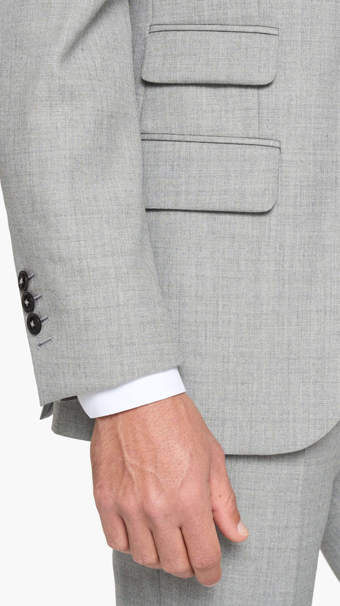 Holland & Sherry Light Grey Hopsack Custom Suit