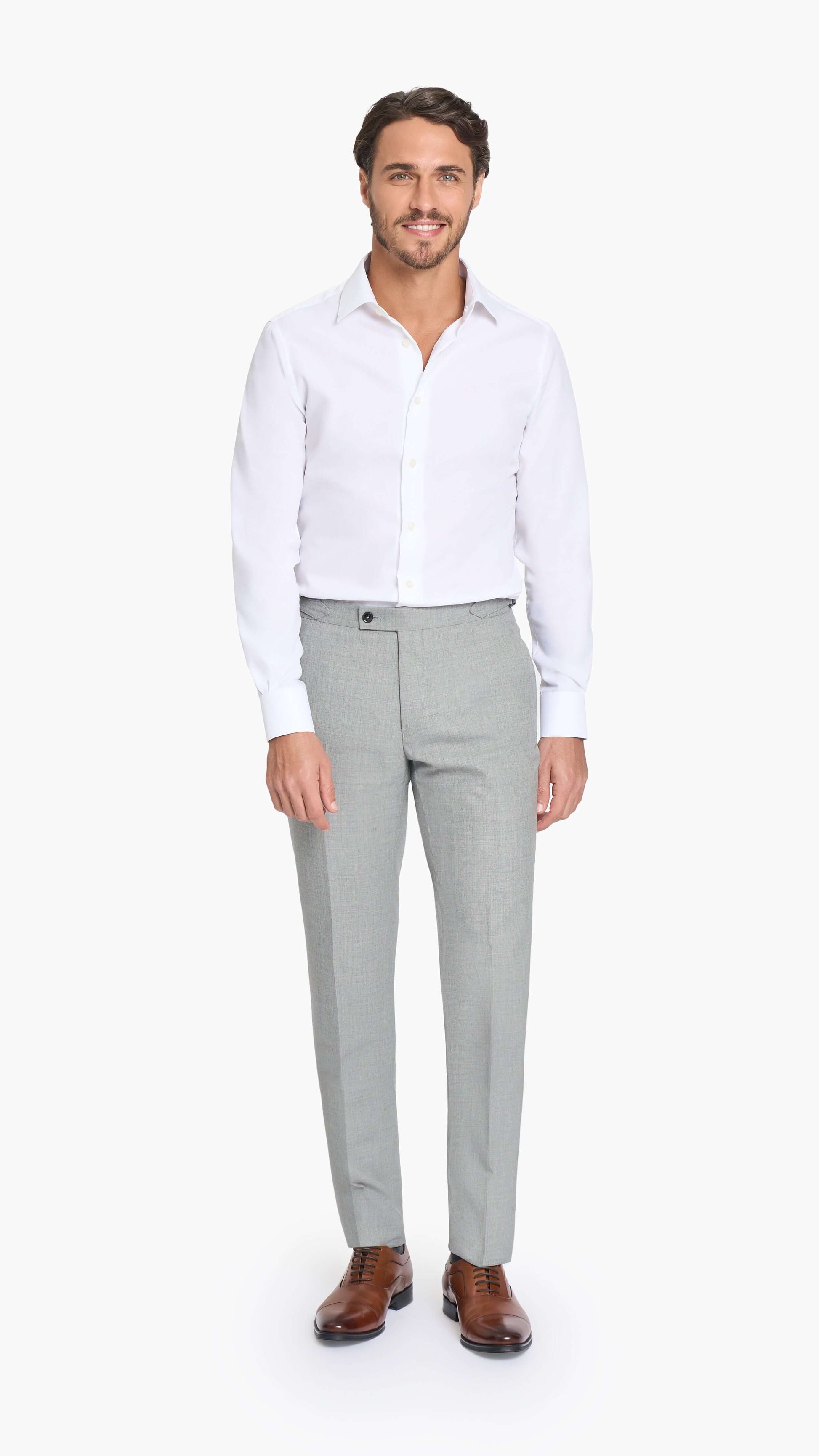 Holland & Sherry Light Grey Hopsack Custom Suit