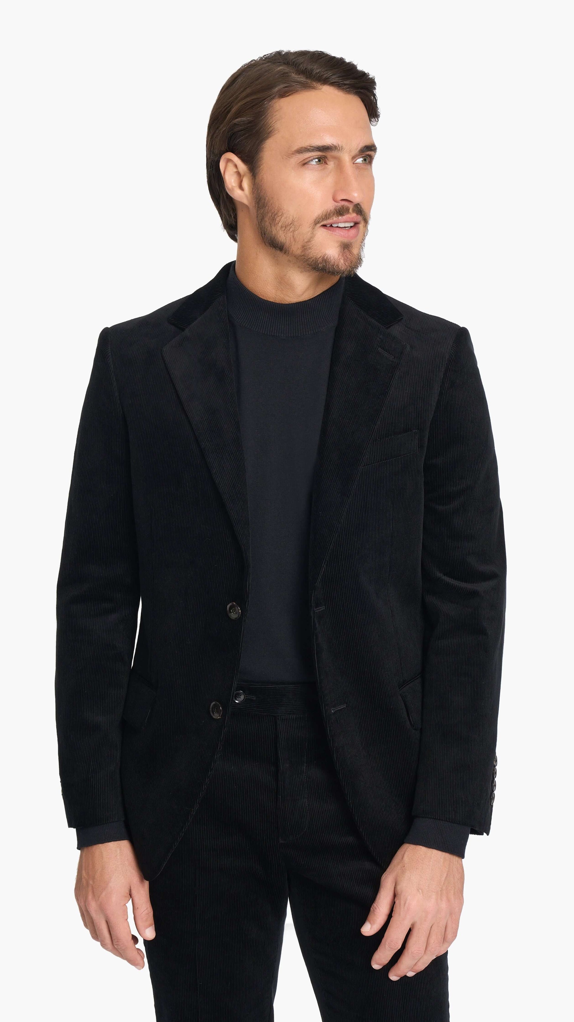 Scabal Black Corduroy Custom Jacket