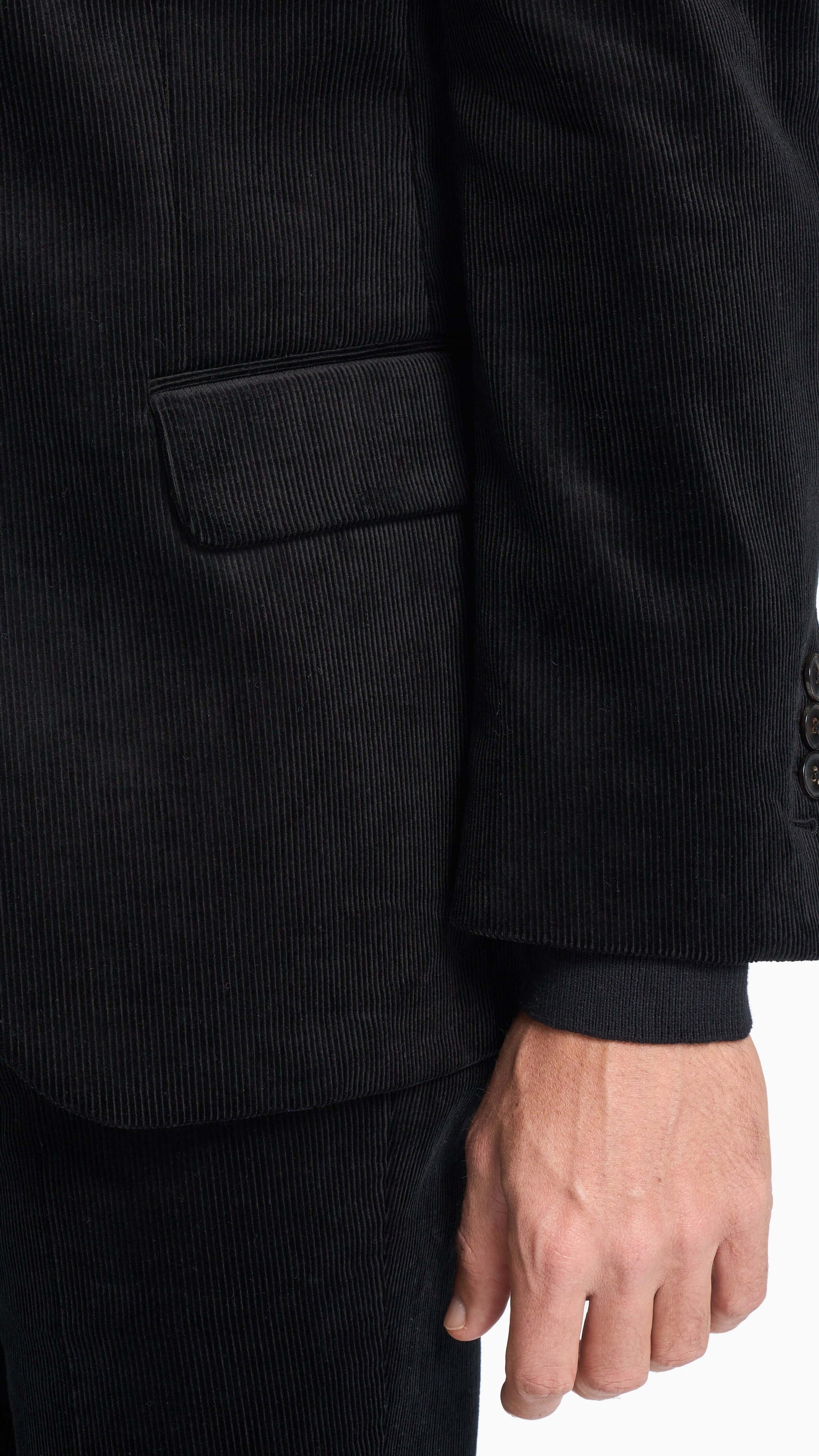 Scabal Black Corduroy Custom Jacket