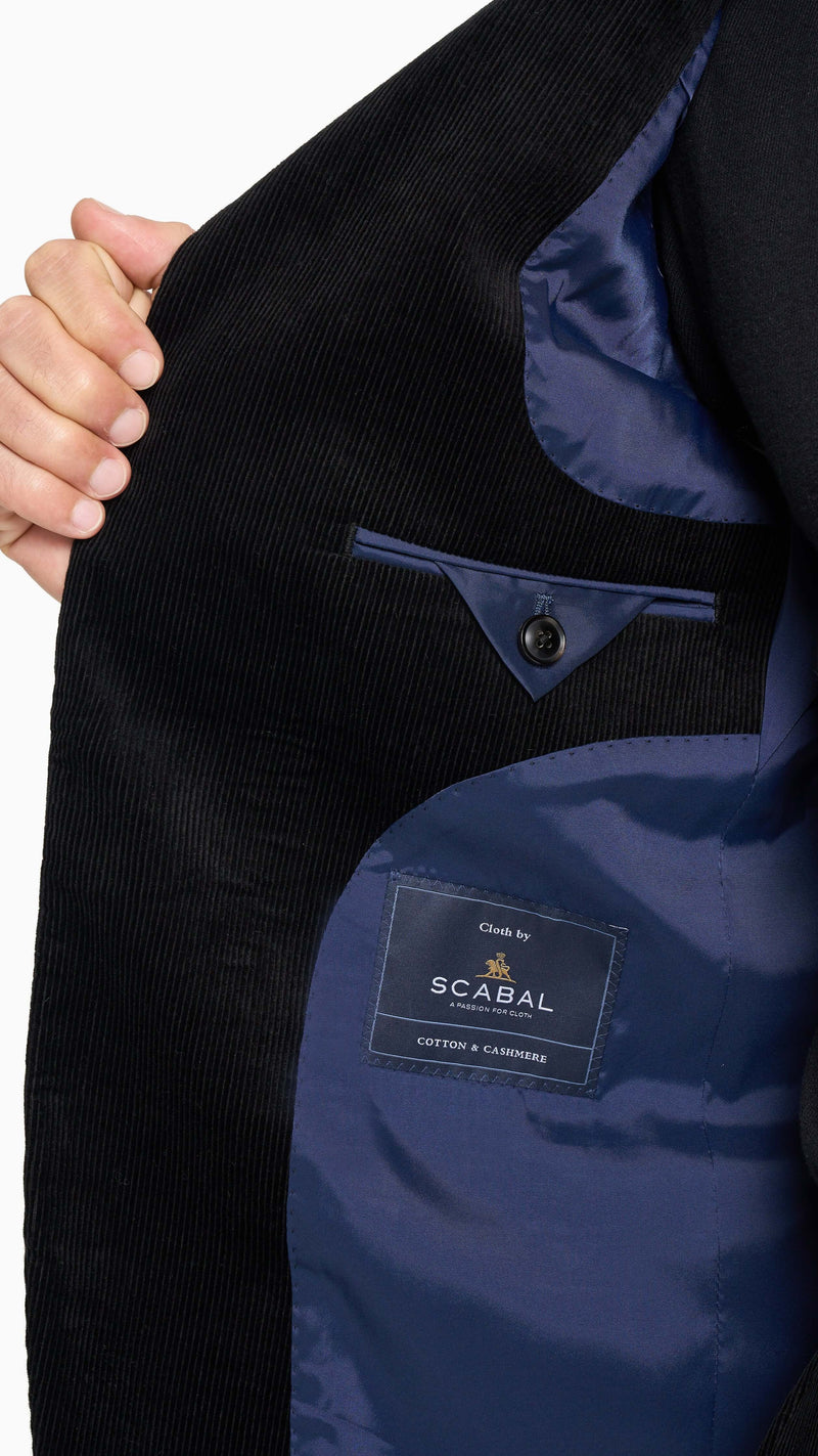 Scabal Black Corduroy Custom Jacket