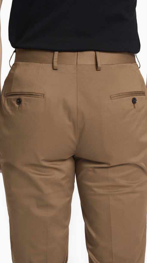 Holland & Sherry Dark Tan Twill Cotton Custom Suit
