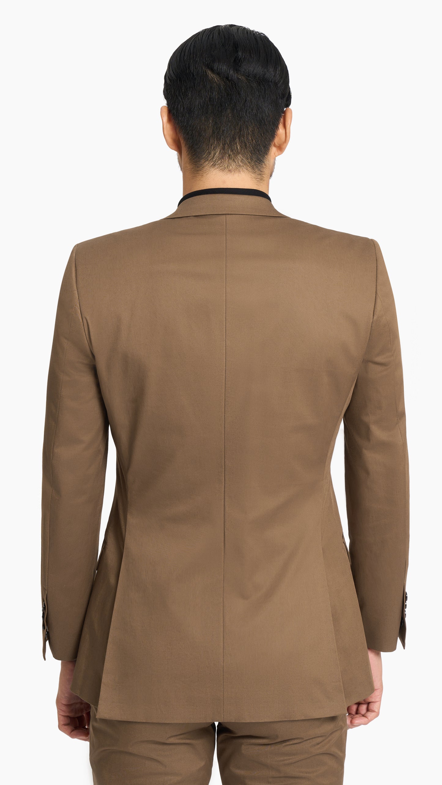 Holland & Sherry Dark Tan Twill Cotton Custom Suit