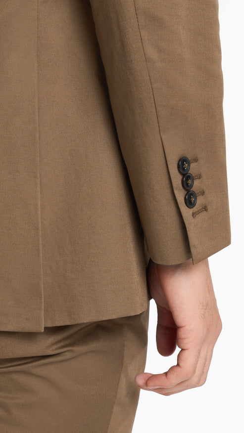 Holland & Sherry Dark Tan Twill Cotton Custom Suit