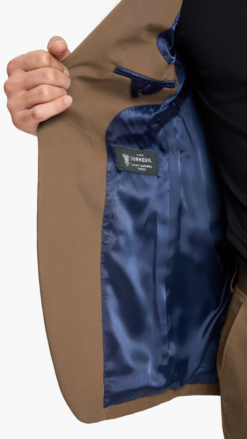 Holland & Sherry Dark Tan Twill Cotton Custom Suit