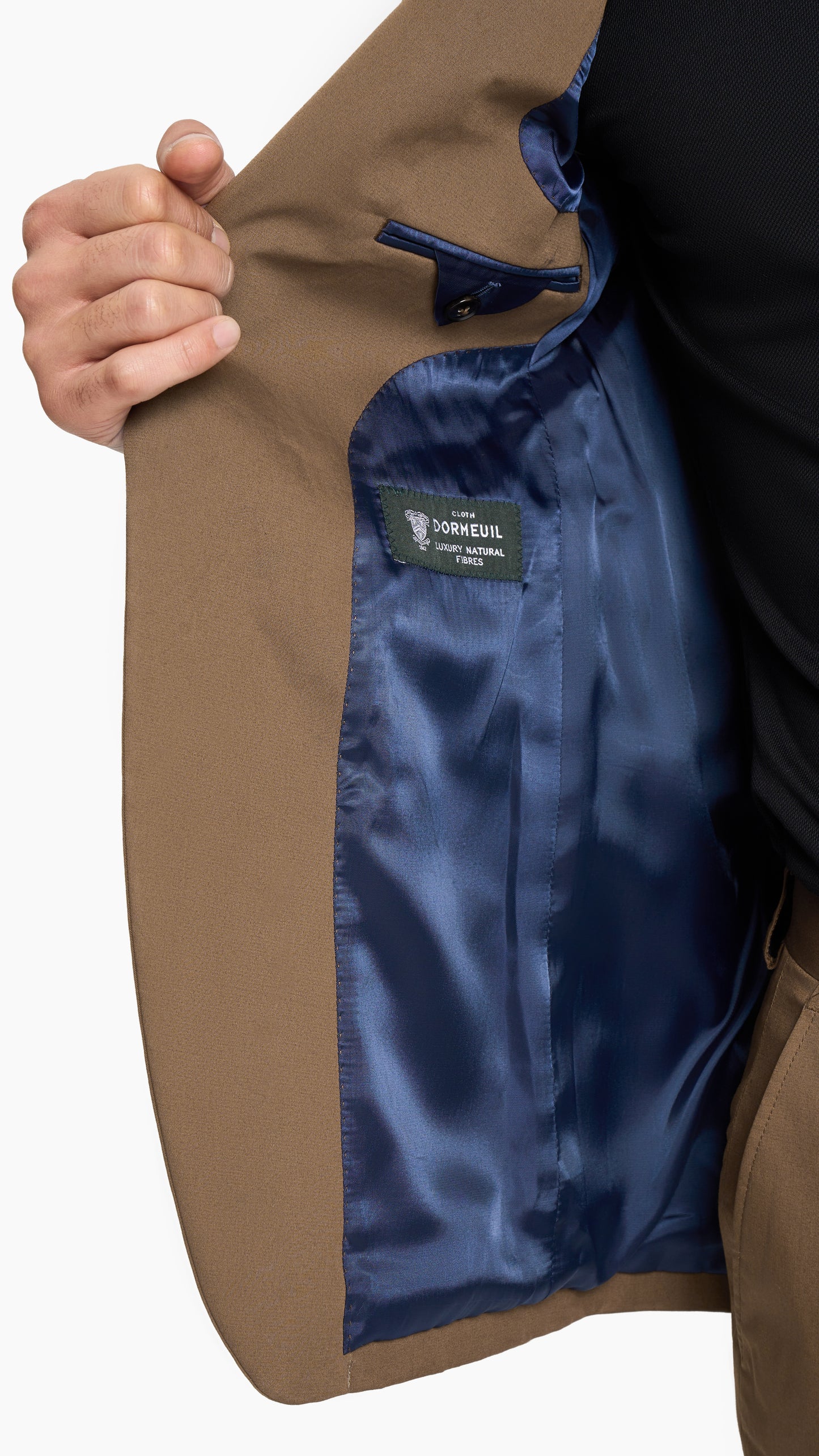 Holland & Sherry Dark Tan Twill Cotton Custom Suit