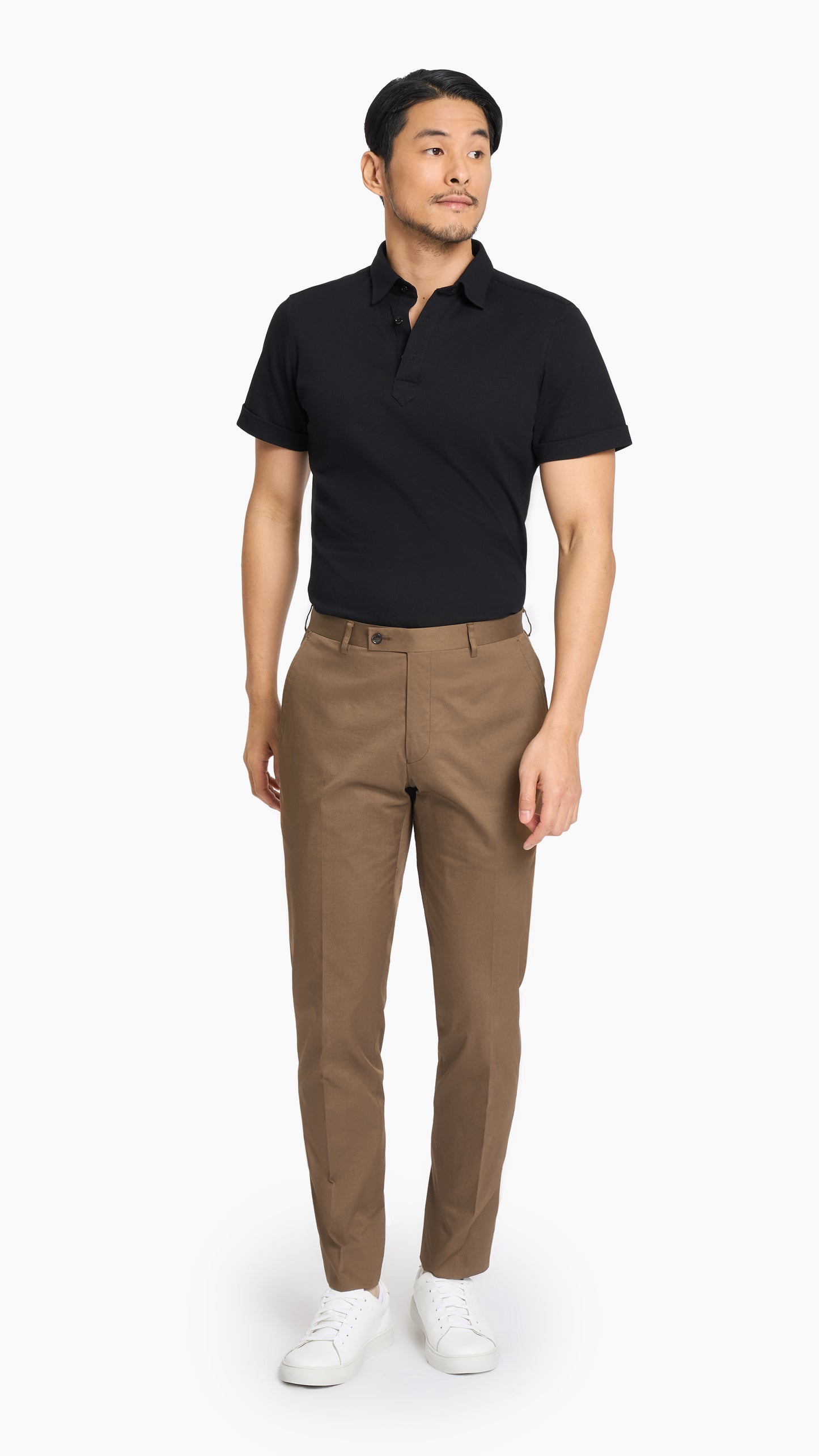 Holland & Sherry Dark Tan Twill Cotton Custom Suit