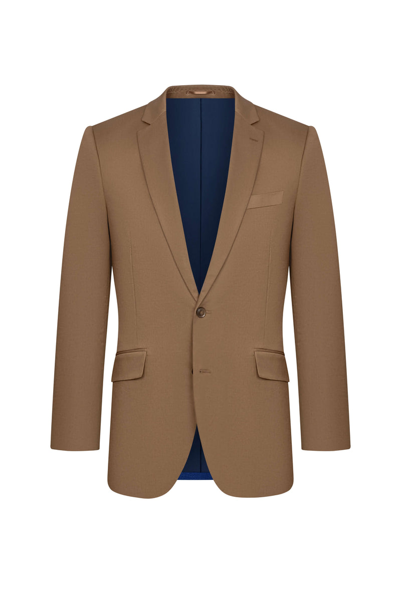 Holland & Sherry Dark Tan Twill Cotton Custom Suit