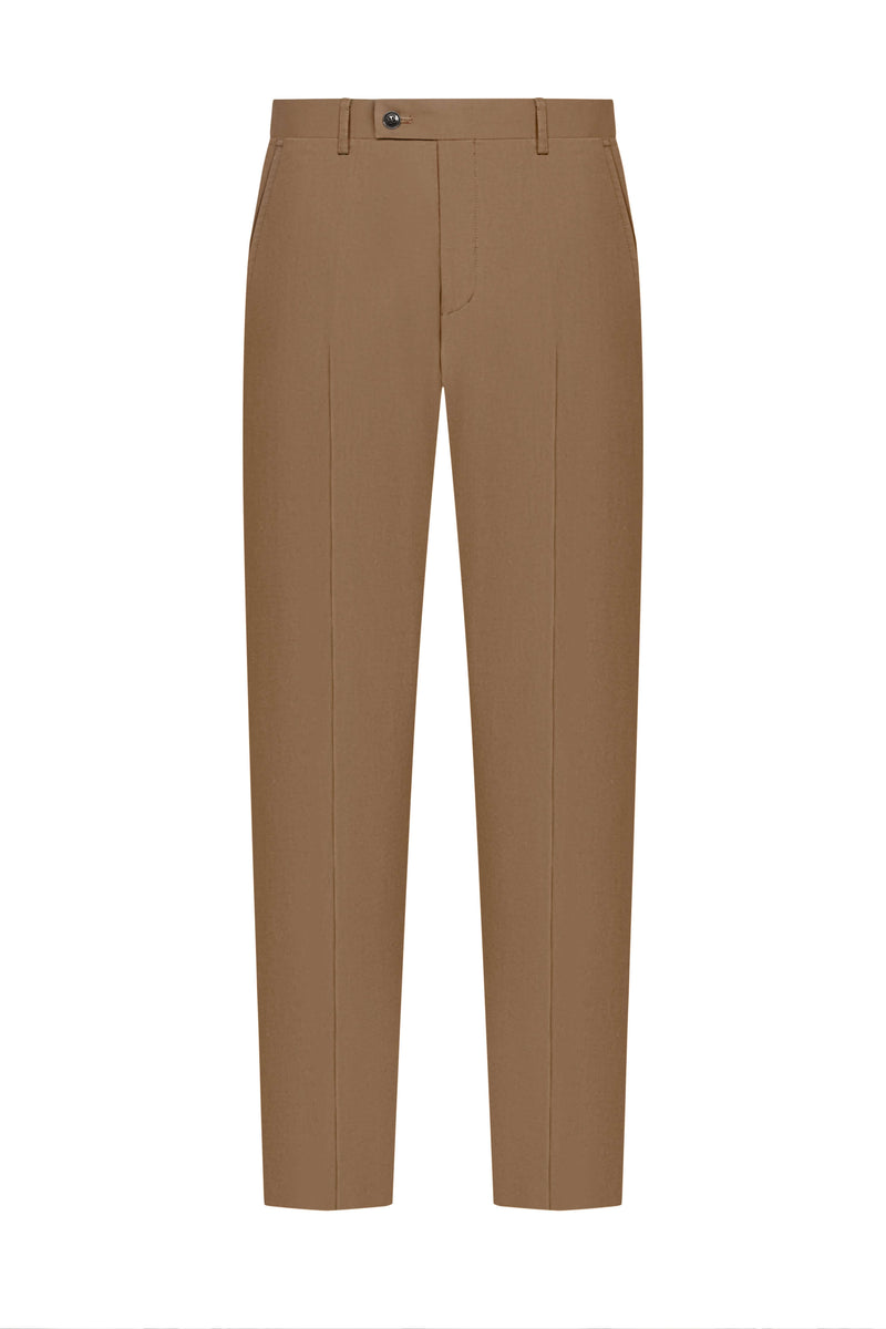 Holland & Sherry Dark Tan Twill Cotton Custom Suit