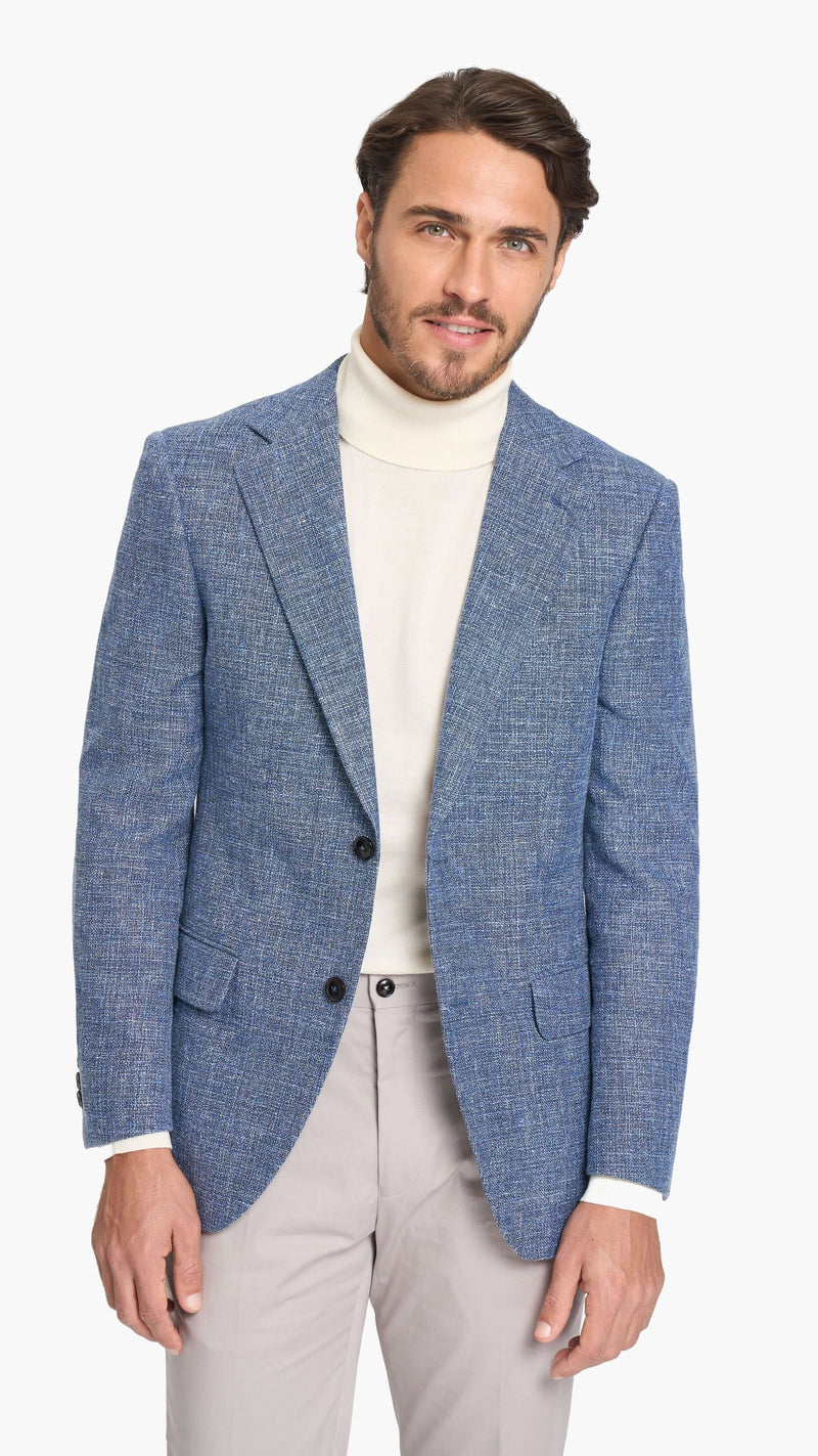 Scabal Steel Blue Hopsack Custom Jacket
