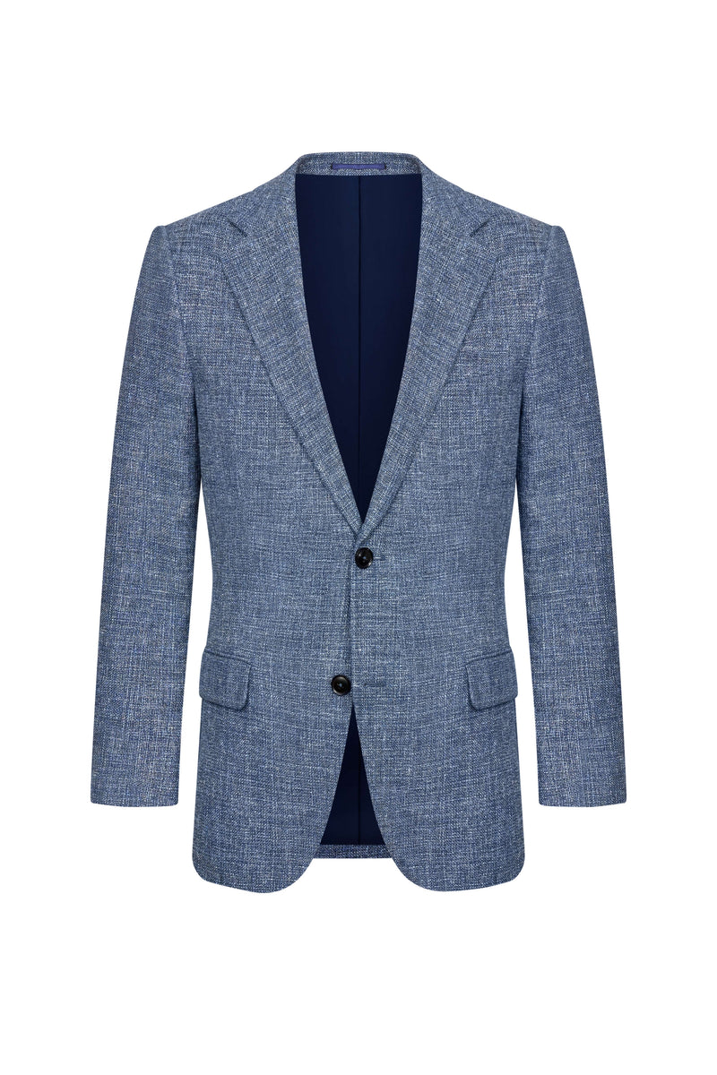 Scabal Steel Blue Hopsack Custom Jacket