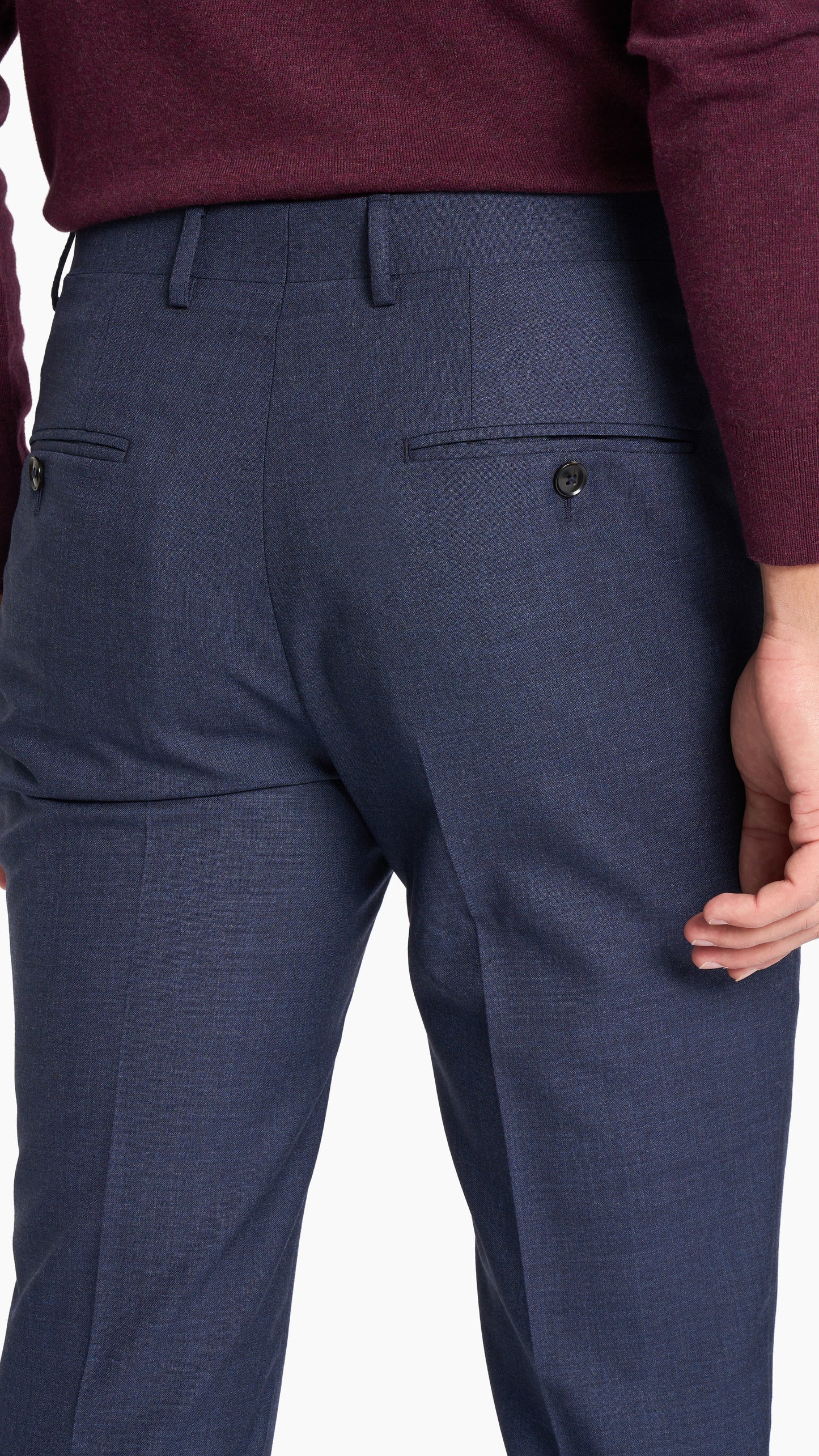 Scabal Navy Blue Plain Weave Custom Suit