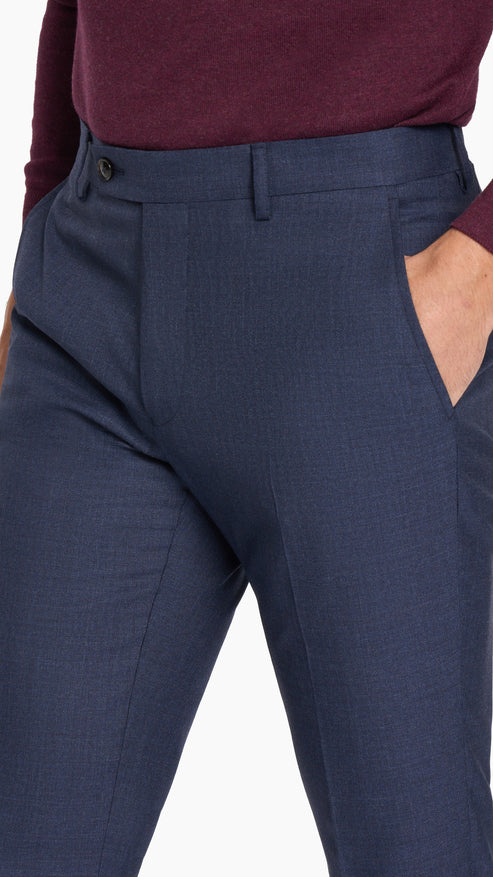 Scabal Navy Blue Plain Weave Custom Suit