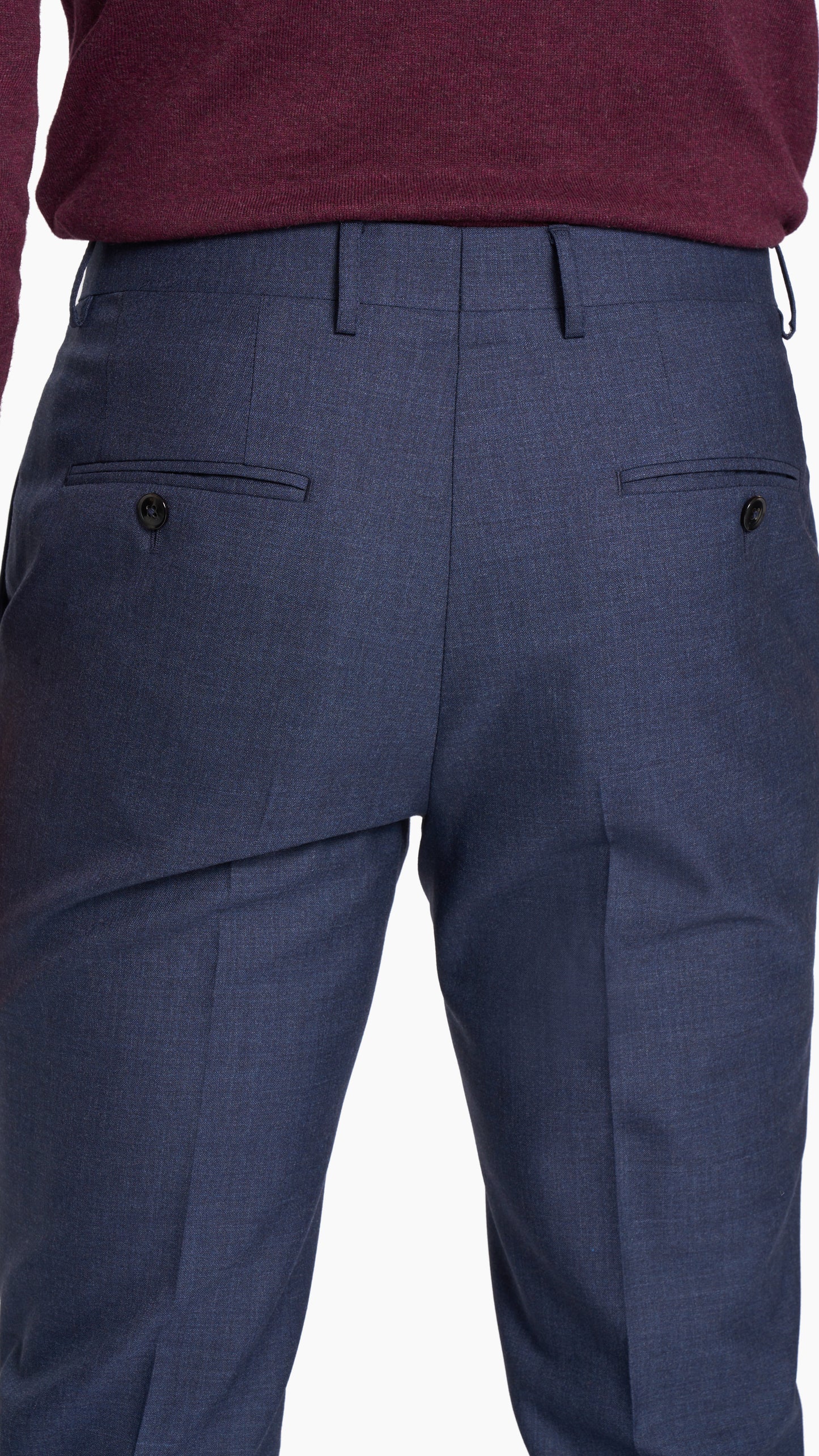 Scabal Navy Blue Plain Weave Custom Trouser
