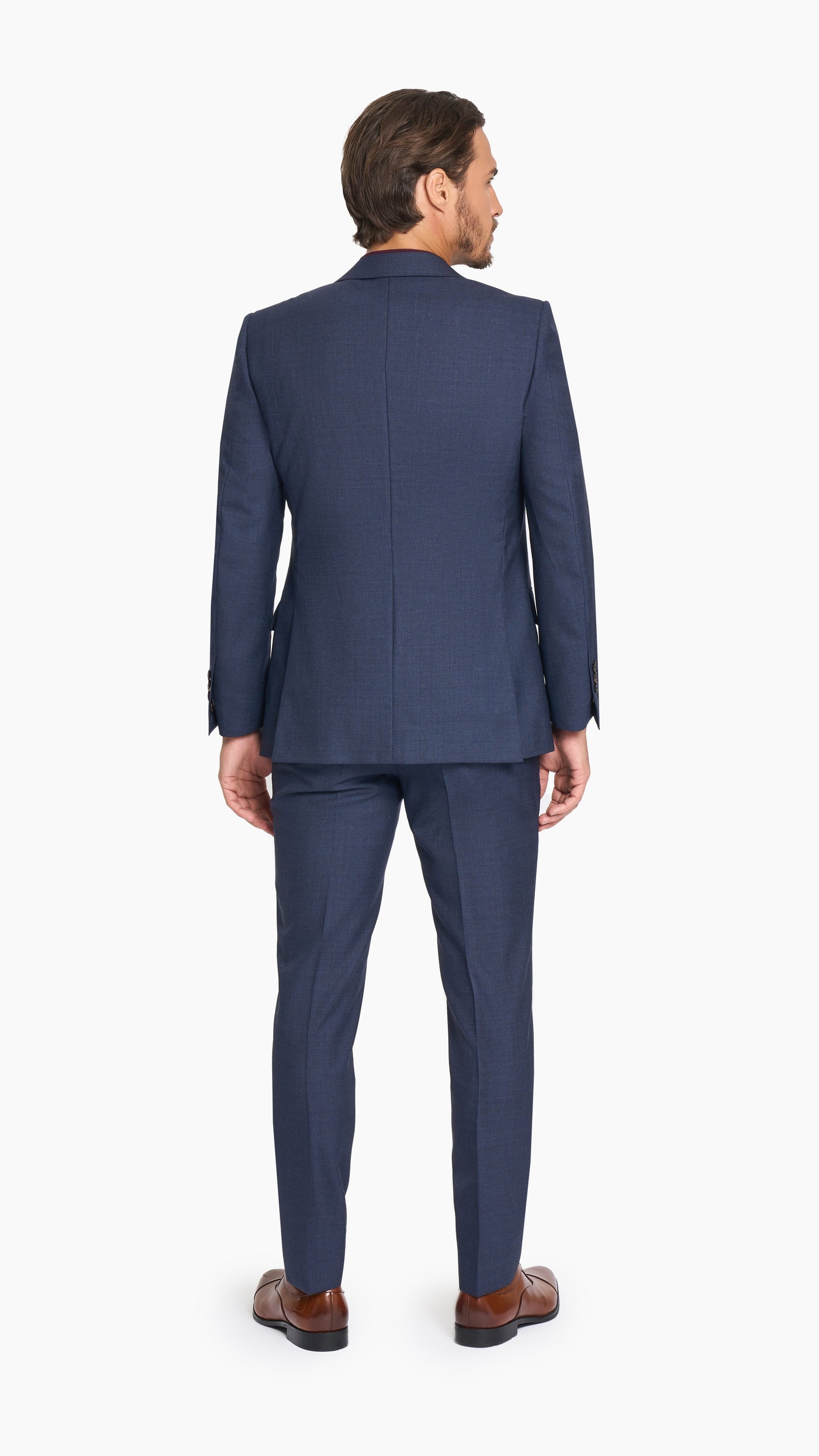 Scabal Navy Blue Plain Weave Custom Suit
