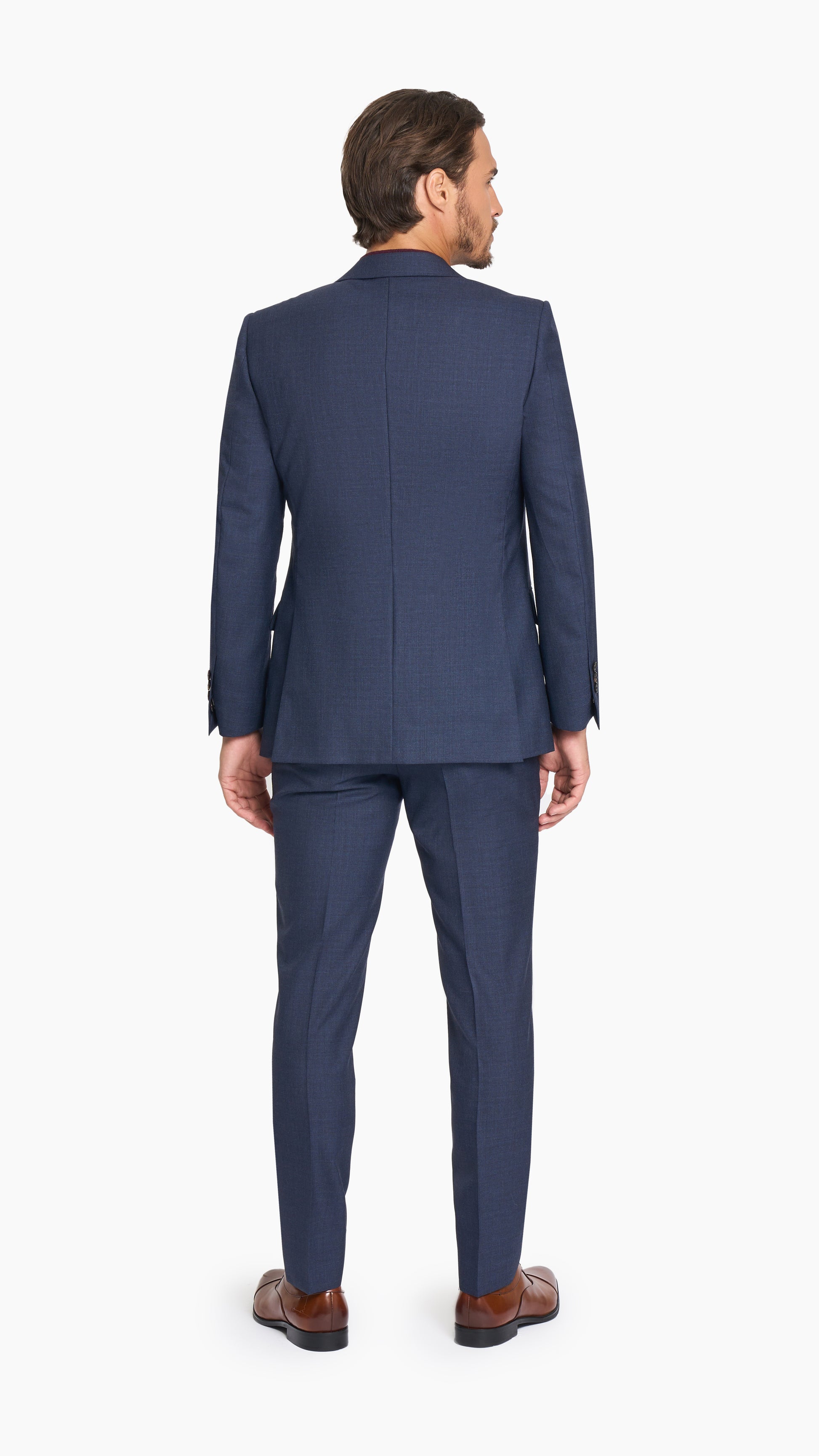 Scabal Navy Blue Plain Weave Custom Suit