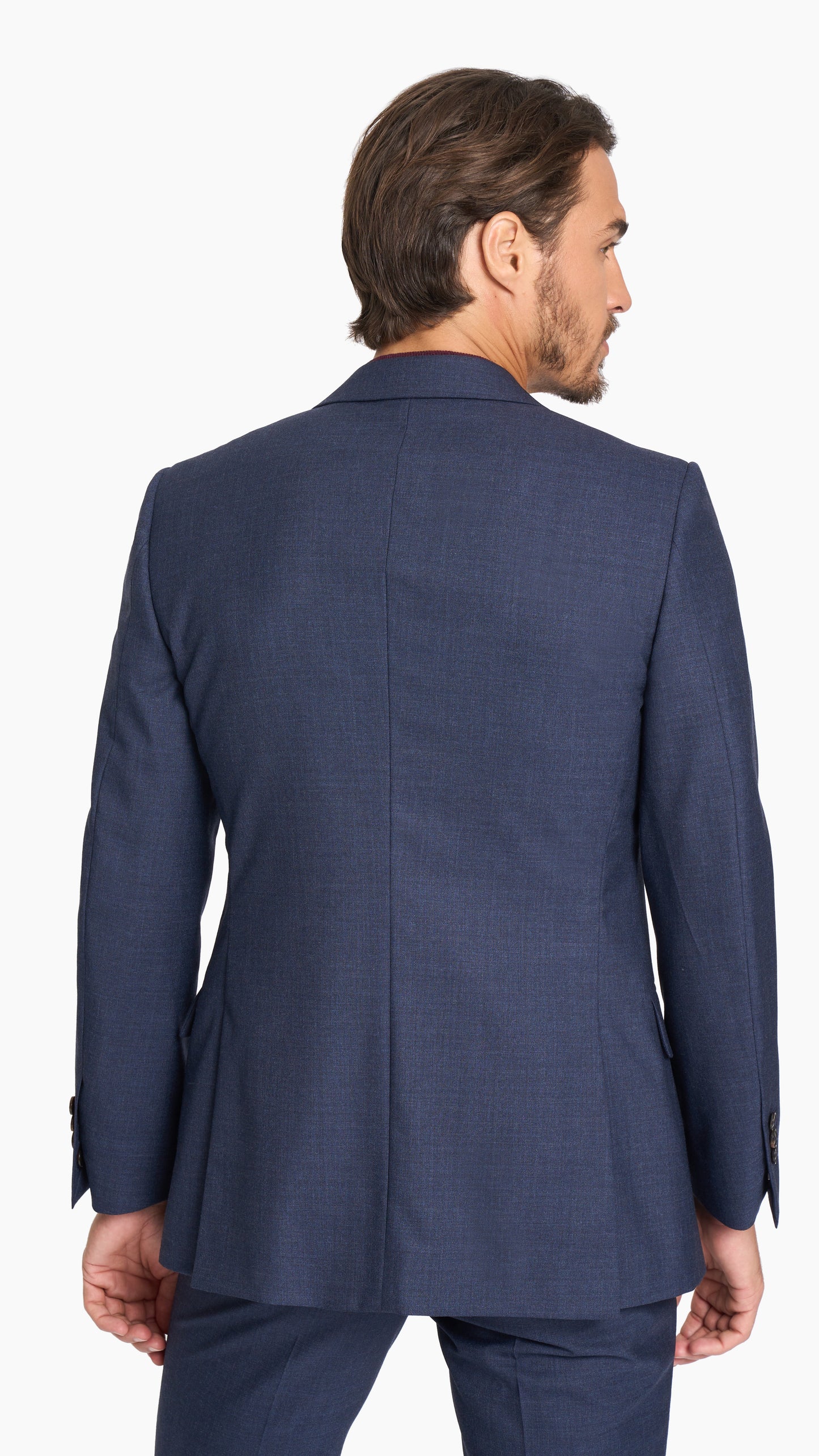 Scabal Navy Blue Plain Weave Custom Suit