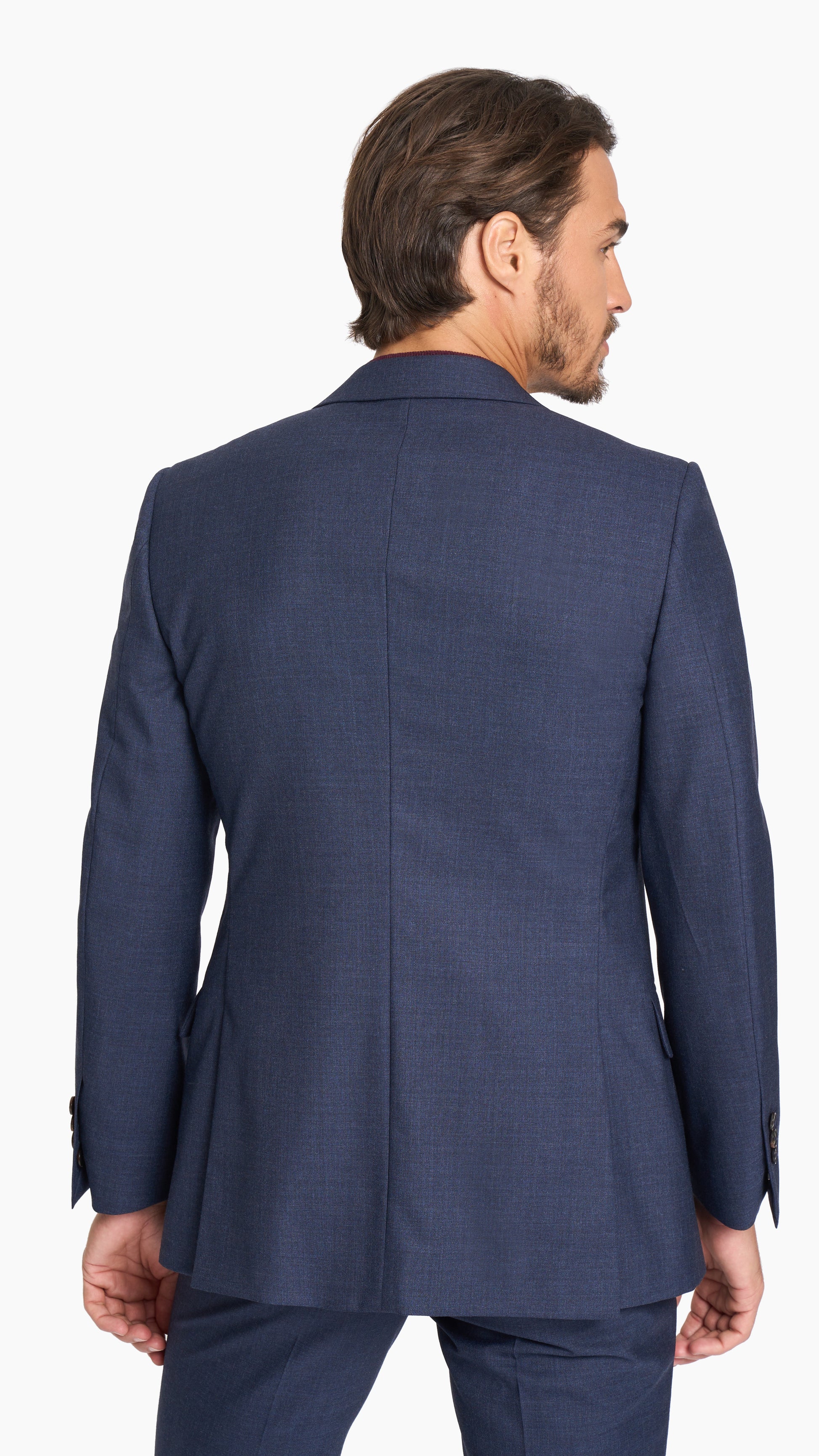 Scabal Navy Blue Plain Weave Custom Suit