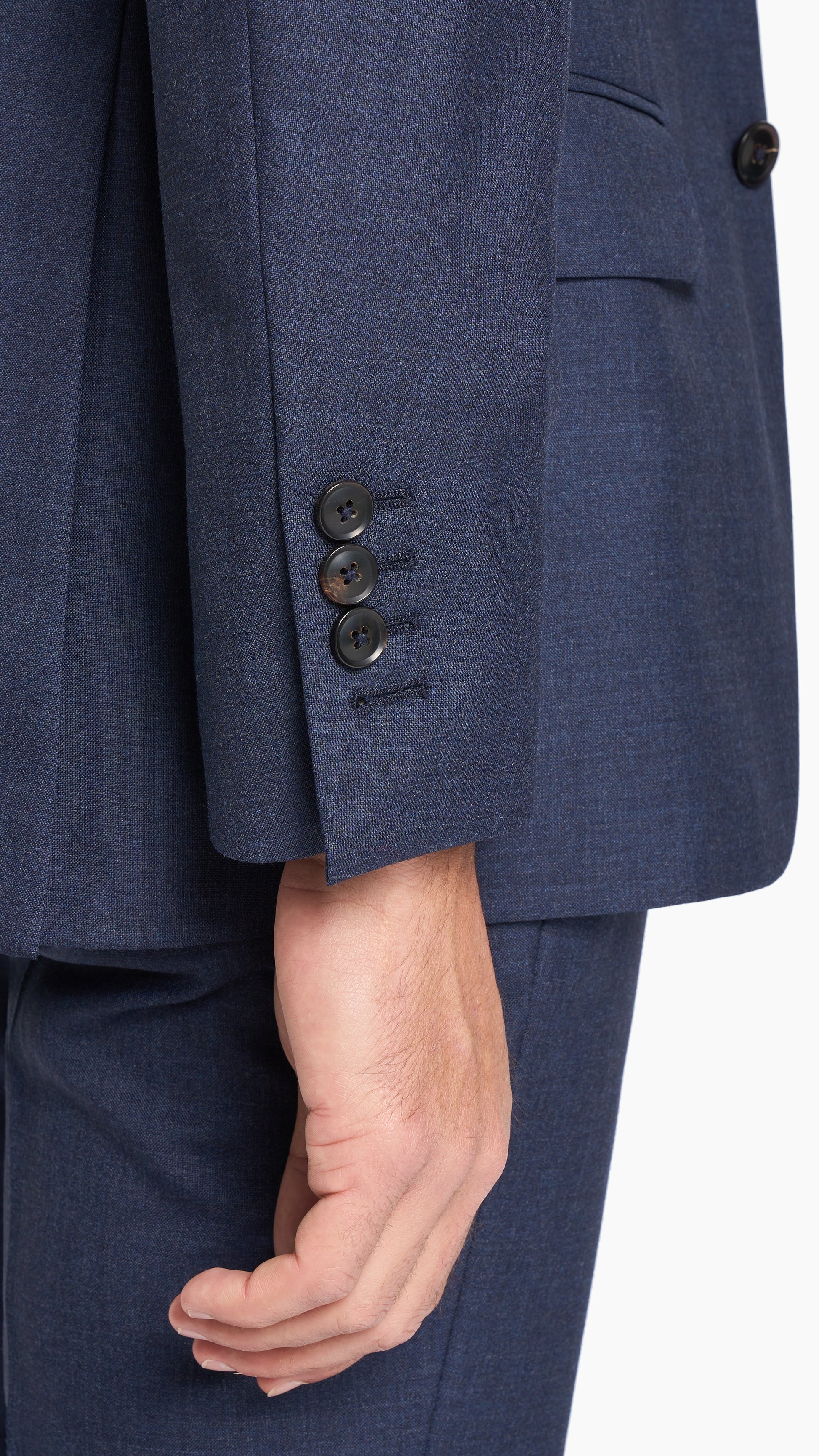 Scabal Navy Blue Plain Weave Custom Suit