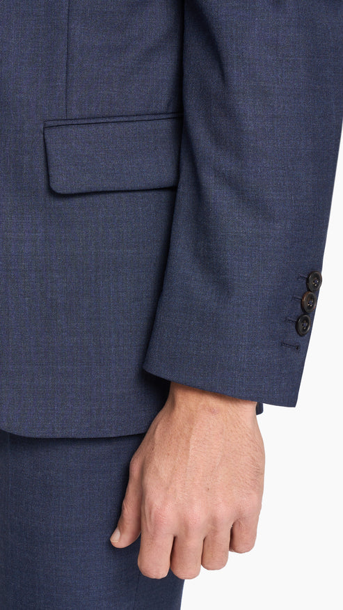 Scabal Navy Blue Plain Weave Custom Suit