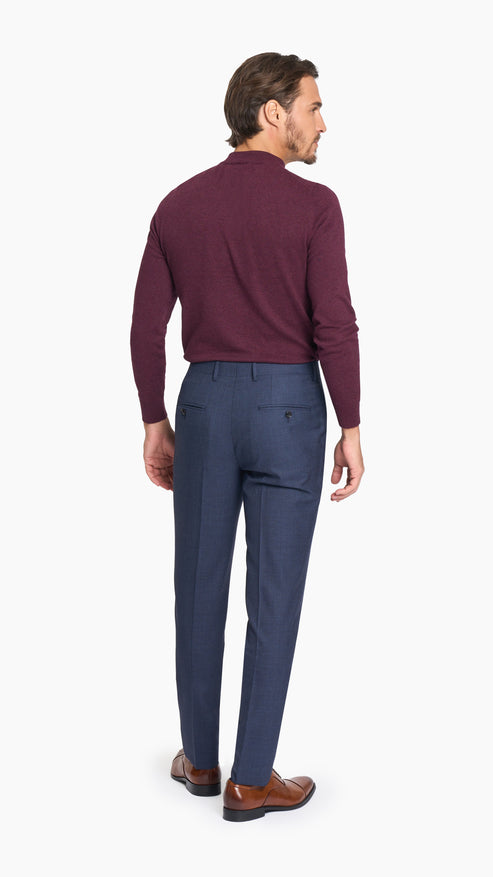 Scabal Navy Blue Plain Weave Custom Suit