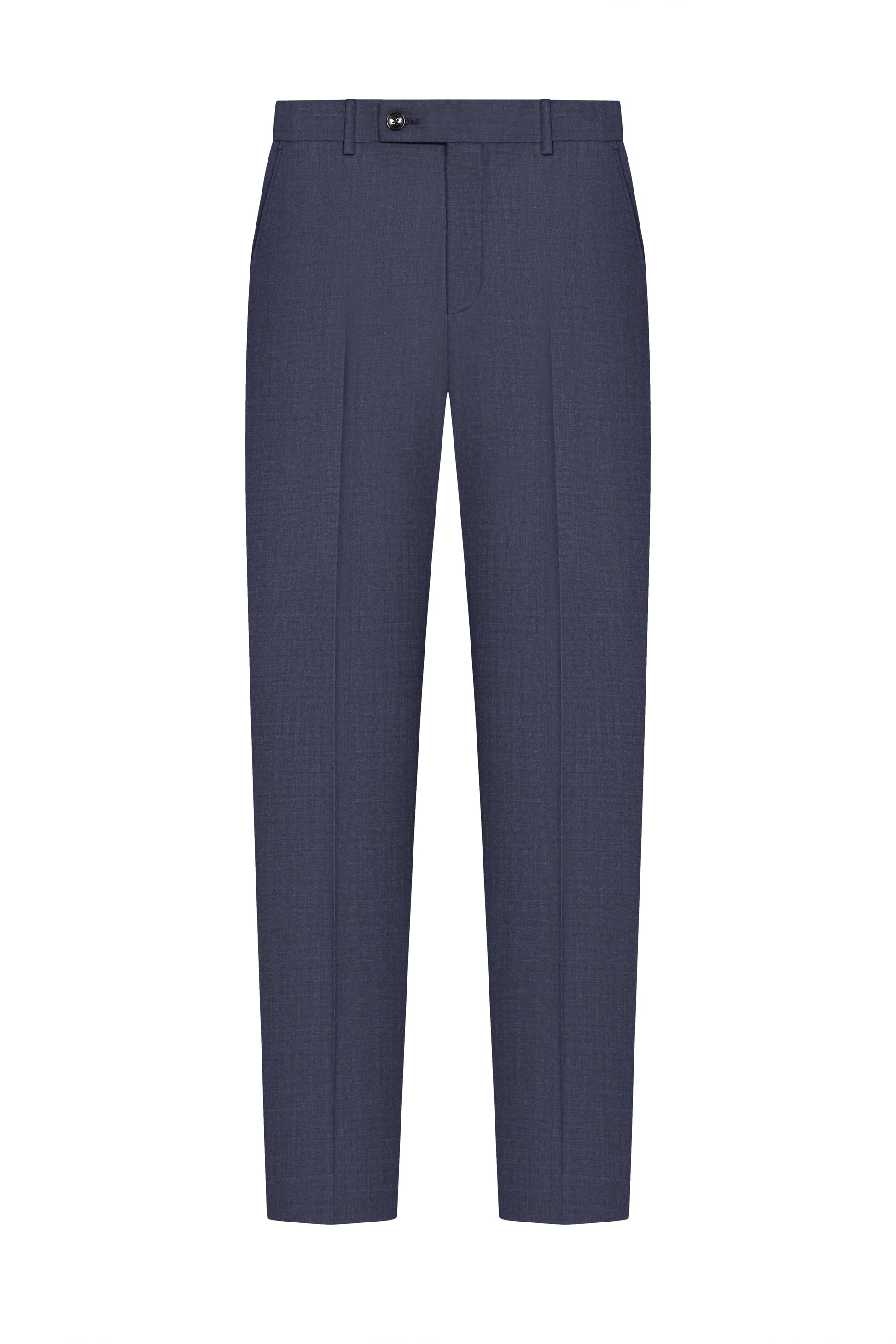 Scabal Navy Blue Plain Weave Custom Suit