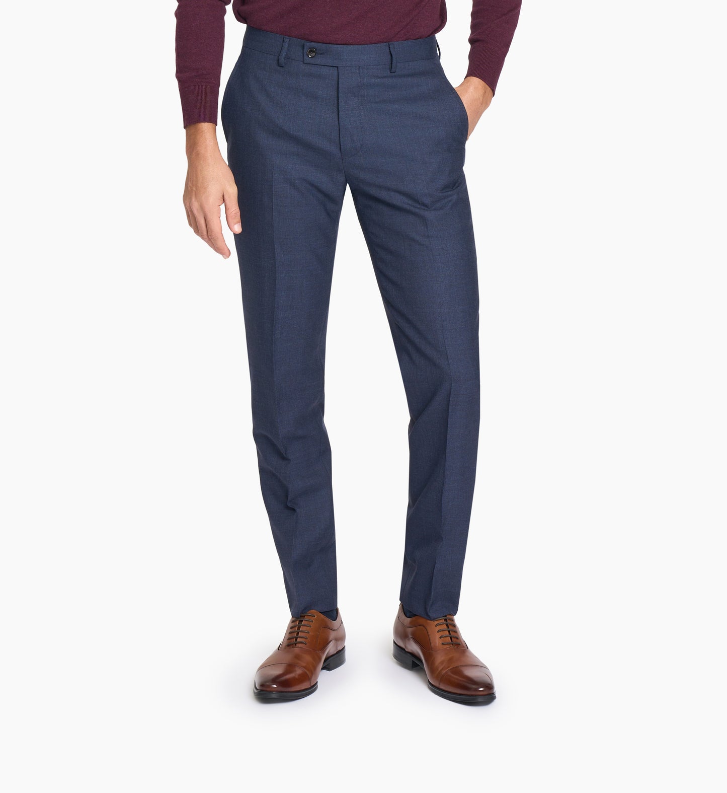 Navy Blue Plain Weave Custom Trouser