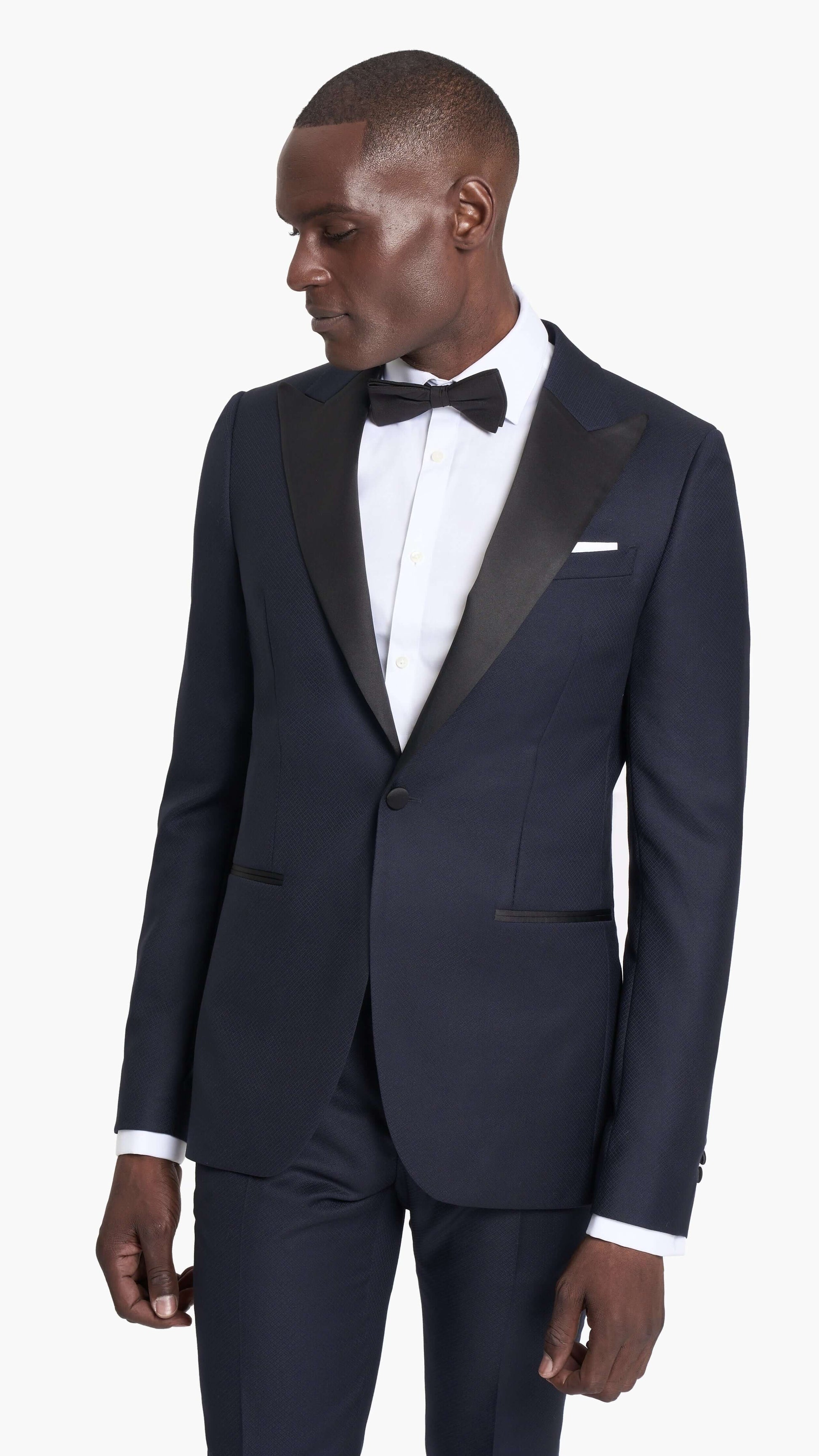 Scabal Midnight Blue Jacquard Tuxedo Jacket