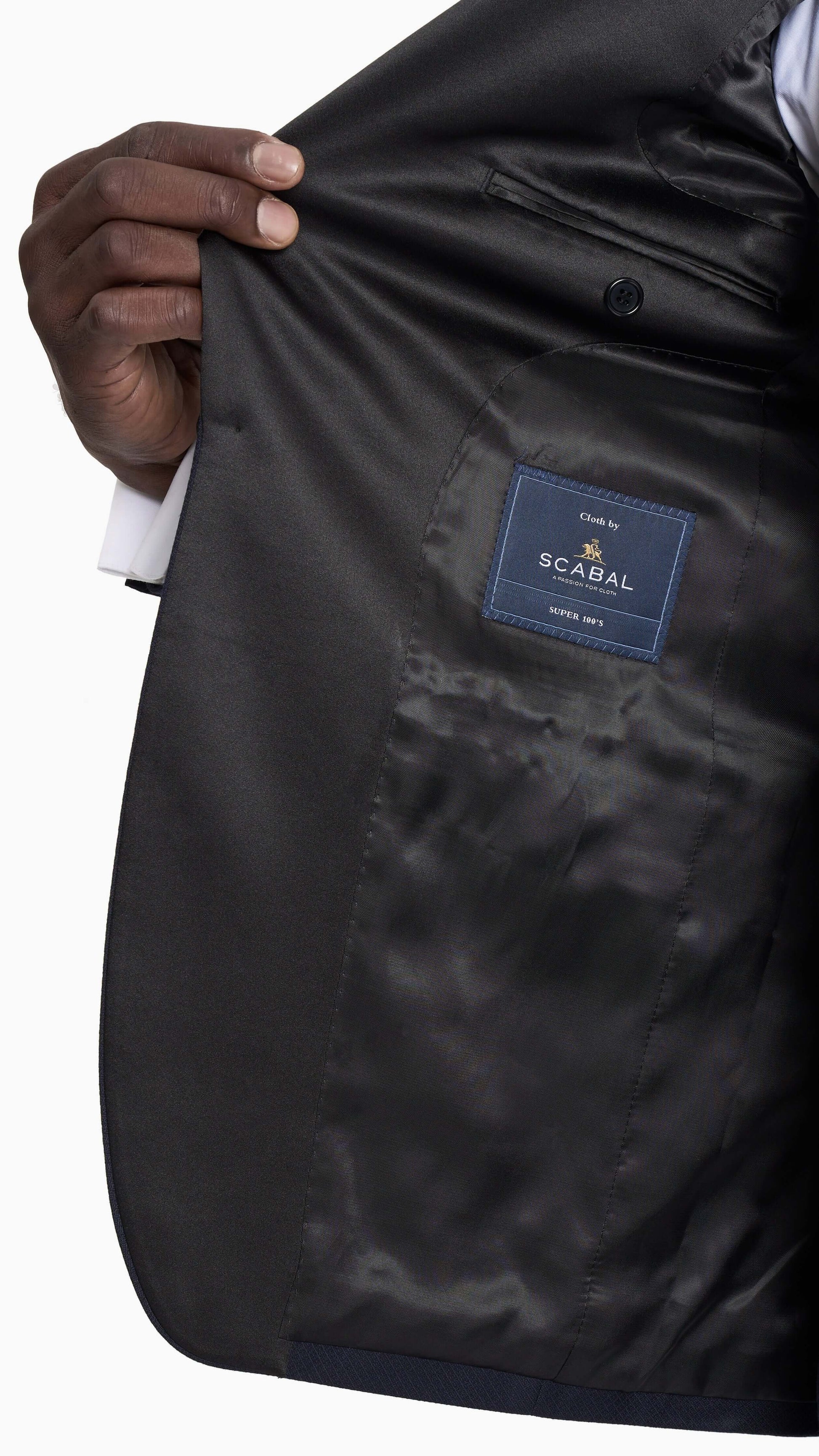 Scabal Midnight Blue Jacquard Tuxedo Jacket