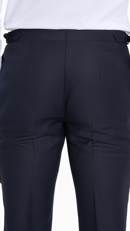 Scabal Midnight Blue Jacquard Custom Tuxedo Suit
