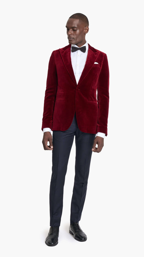 Scabal Cherry Velvet Custom Tuxedo Jacket