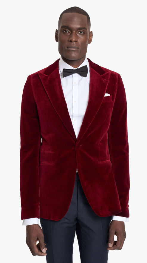 Scabal Cherry Velvet Custom Tuxedo Jacket